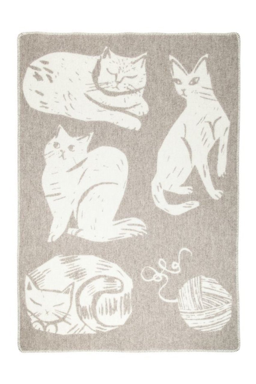 【ラプアン カンクリ/LAPUAN KANKURIT / GOODS】のKISSANPAIVAT ウールブランケット 90x130cm インテリア・キッズ・メンズ・レディースファッション・服の通販 founy(ファニー) イラスト Illustration ブランケット Blanket, Throw Blanket 再入荷 Restock / Back in Stock 猫 Cat, Kitty 軽量 Lightweight, Ultra Light ベージュ×ホワイト|ID: prp329100004776608 ipo3291000000034628102