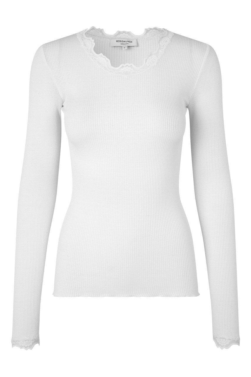 【ロサムンド/ROSEMUNDE】のレース付き クルーネックプルオーバー シルクコットン インテリア・キッズ・メンズ・レディースファッション・服の通販 founy(ファニー) ファッション Fashion レディースファッション Fashion for Women トップス・カットソー Cut & Sew Tops シャツ・ブラウス・オフィスカジュアル Elegant Blouses & Button-Ups ロングTシャツ・Tシャツ Longline T-Shirts & Tees カジュアルプルオーバー・ニットトップス Pullovers & Knit Tops / Casual Pullovers カットソー・ベーシックTシャツ Cut-and-Sewn Tops / Stretch Tees & Basics インナー Innerwear シルク Silk, 100% Silk スリーブ Sleeve, Long Sleeve / Short Sleeve レース Lace, Lace Fabric ロング Long, Long-Length 再入荷 Restock / Back in Stock ニューホワイト|ID: prp329100004776619 ipo3291000000034628300
