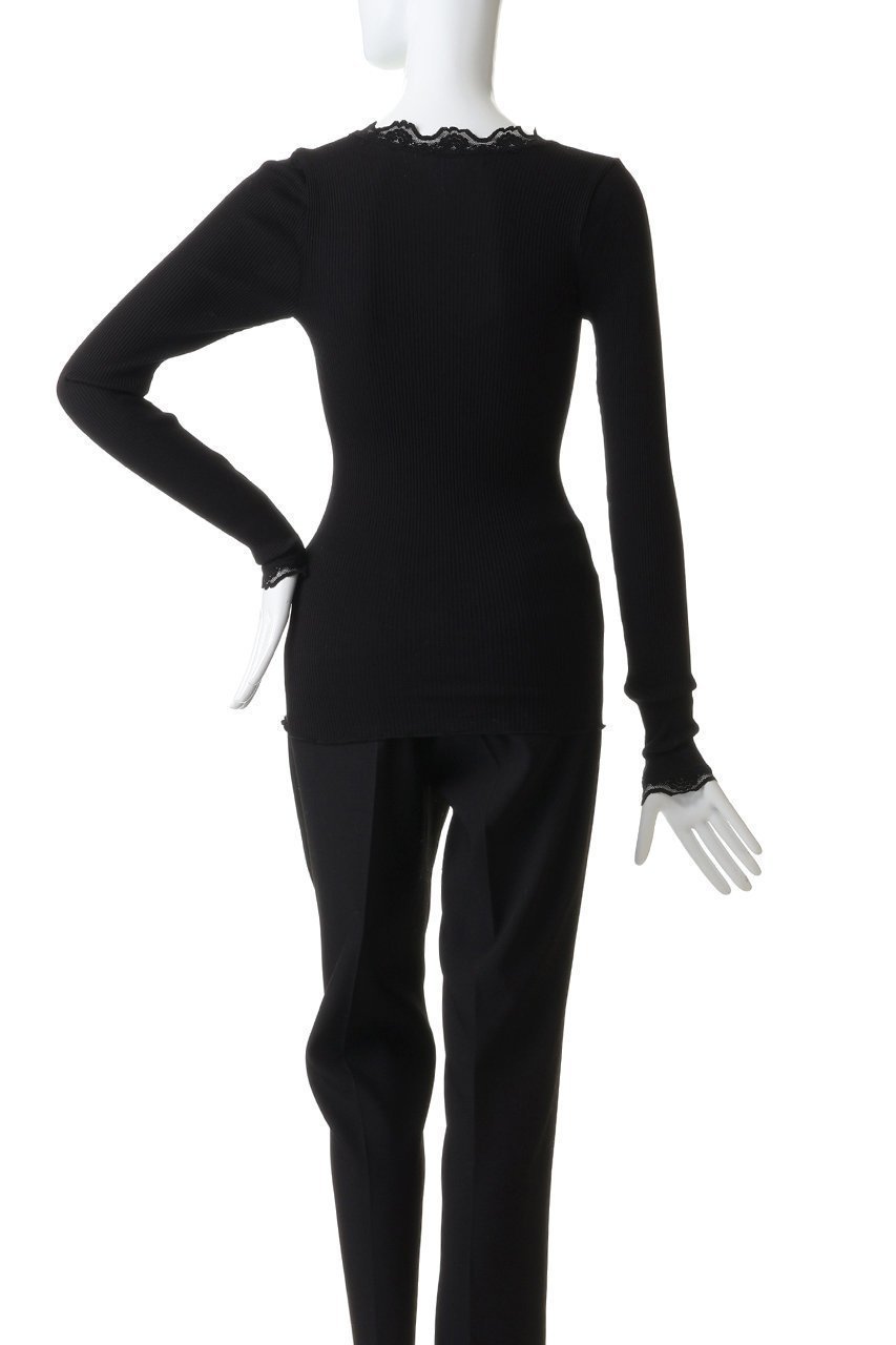 【ロサムンド/ROSEMUNDE】のレース付き クルーネックプルオーバー シルクコットン 人気、トレンドファッション・服の通販 founy(ファニー) ファッション Fashion レディースファッション Fashion for Women トップス・カットソー Cut & Sew Tops シャツ・ブラウス・オフィスカジュアル Elegant Blouses & Button-Ups ロングTシャツ・Tシャツ Longline T-Shirts & Tees カジュアルプルオーバー・ニットトップス Pullovers & Knit Tops / Casual Pullovers カットソー・ベーシックTシャツ Cut-and-Sewn Tops / Stretch Tees & Basics インナー Innerwear シルク Silk, 100% Silk スリーブ Sleeve, Long Sleeve / Short Sleeve レース Lace, Lace Fabric ロング Long, Long-Length 再入荷 Restock / Back in Stock other-4|ID: prp329100004776619 ipo3291000000034628305