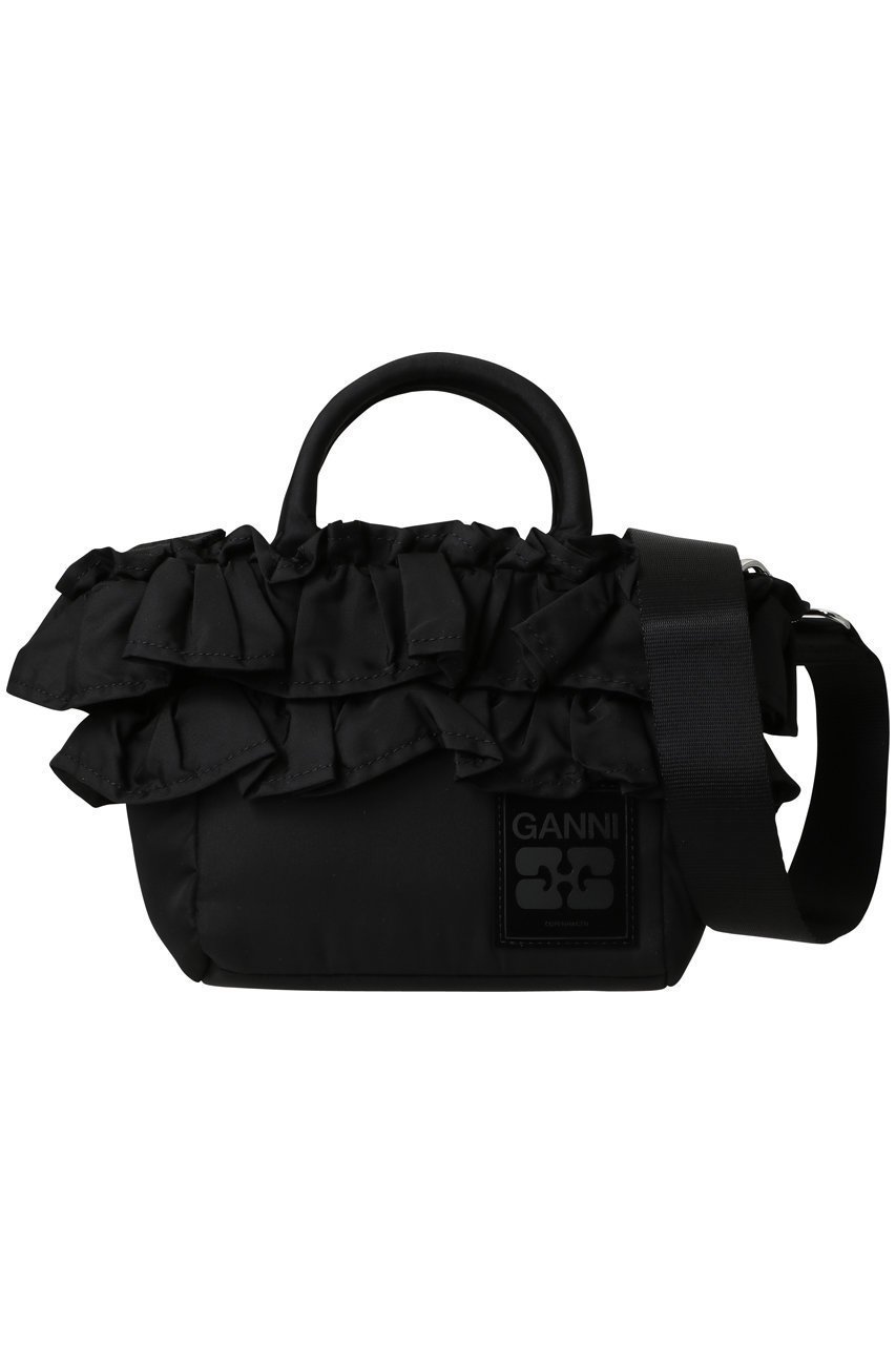 【ガニー/GANNI】のMini ショッパー ラッフル インテリア・キッズ・メンズ・レディースファッション・服の通販 founy(ファニー) 　ファッション　Fashion　レディースファッション　Fashion for Women　バッグ　Bags　コンパクト　Compact, Small Size　シンプル　Simple, Minimal　フリル　Frill, Ruffle　ポケット　Pocket, Pocket Detail　モダン　Modern, Contemporary　ラッフル　Ruffle, Frill　新作・新入荷　New Arrivals / New In　ブラック|ID: prp329100004777321 ipo3291000000034638966