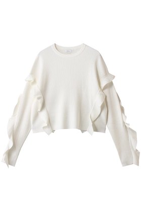 【マノフ/MANOF】 FRILLS RIB KNIT人気、トレンドファッション・服の通販 founy(ファニー) ファッション Fashion レディースファッション Fashion for Women トップス・カットソー Cut & Sew Tops ニット Knit Tops & Sweaters カジュアルプルオーバー・ニットトップス Pullovers & Knit Tops / Casual Pullovers ショルダー Shoulder, Shoulder Strap ショート Short, Short Length ドロップ Drop Shoulder, Dropped Style フリル Frill, Ruffle 新作・新入荷 New Arrivals / New In |ID:prp329100004777323