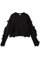 【マノフ/MANOF】のFRILLS RIB KNIT BLACK|ID:prp329100004777323