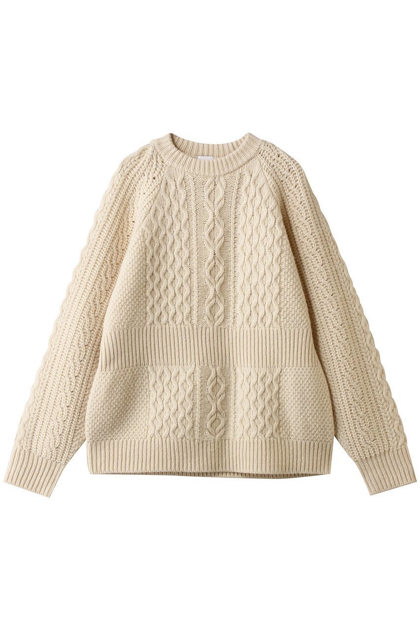 【マノフ/MANOF】のWAIST RIB CABLE KNIT インテリア・キッズ・メンズ・レディースファッション・服の通販 founy(ファニー) 　ファッション　Fashion　レディースファッション　Fashion for Women　トップス・カットソー　Cut & Sew Tops　ニット　Knit Tops & Sweaters　カジュアルプルオーバー・ニットトップス　Pullovers & Knit Tops / Casual Pullovers　インナー　Innerwear　タートルネック　Turtleneck, High Neck　ルーズ　Loose, Oversized　ワイド　Wide, Wide Fit　新作・新入荷　New Arrivals / New In　A/W・秋冬　Autumn/Winter　IVORY|ID: prp329100004777324 ipo3291000000034638988