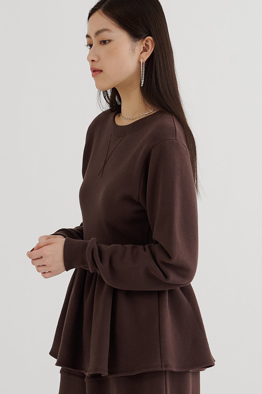 【ウィムガゼット/Whim Gazette】の裏毛フリルプルオーバー 人気、トレンドファッション・服の通販 founy(ファニー) 　ファッション　Fashion　レディースファッション　Fashion for Women　トップス・カットソー　Cut & Sew Tops　シャツ・ブラウス・オフィスカジュアル　Elegant Blouses & Button-Ups　ロングTシャツ・Tシャツ　Longline T-Shirts & Tees　カジュアルプルオーバー・ニットトップス　Pullovers & Knit Tops / Casual Pullovers　カットソー・ベーシックTシャツ　Cut-and-Sewn Tops / Stretch Tees & Basics　スウェット / スエット　Sweatshirt, Sweatwear　スリーブ　Sleeve, Long Sleeve / Short Sleeve　セットアップ　Set-Up, Coordinated Outfit　バランス　Balance, Style Balance　フェミニン　Feminine, Girly　フリル　Frill, Ruffle　ペプラム　Peplum, Flared Hem　ボトム　Bottoms, Lower Wear　ロング　Long, Long-Length　A/W・秋冬　Autumn/Winter　おすすめ　Recommended / Our Picks　日本製　Made In Japan　2025年　2025　2025-2026秋冬・A/W　Autumn/Winter 2025–26 AW25–26　other-2|ID: prp329100004777352 ipo3291000000034639213