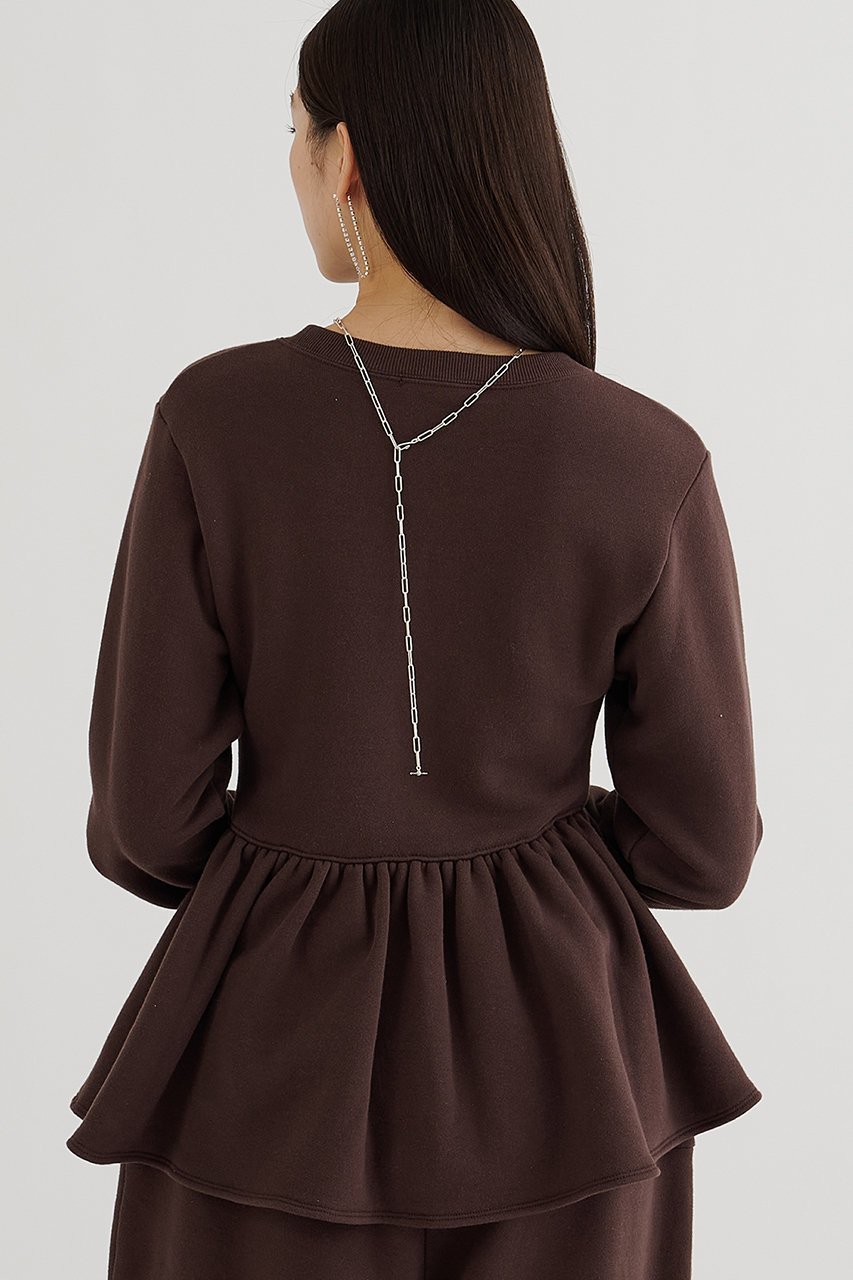 【ウィムガゼット/Whim Gazette】の裏毛フリルプルオーバー 人気、トレンドファッション・服の通販 founy(ファニー) 　ファッション　Fashion　レディースファッション　Fashion for Women　トップス・カットソー　Cut & Sew Tops　シャツ・ブラウス・オフィスカジュアル　Elegant Blouses & Button-Ups　ロングTシャツ・Tシャツ　Longline T-Shirts & Tees　カジュアルプルオーバー・ニットトップス　Pullovers & Knit Tops / Casual Pullovers　カットソー・ベーシックTシャツ　Cut-and-Sewn Tops / Stretch Tees & Basics　スウェット / スエット　Sweatshirt, Sweatwear　スリーブ　Sleeve, Long Sleeve / Short Sleeve　セットアップ　Set-Up, Coordinated Outfit　バランス　Balance, Style Balance　フェミニン　Feminine, Girly　フリル　Frill, Ruffle　ペプラム　Peplum, Flared Hem　ボトム　Bottoms, Lower Wear　ロング　Long, Long-Length　A/W・秋冬　Autumn/Winter　おすすめ　Recommended / Our Picks　日本製　Made In Japan　2025年　2025　2025-2026秋冬・A/W　Autumn/Winter 2025–26 AW25–26　other-3|ID: prp329100004777352 ipo3291000000034639214