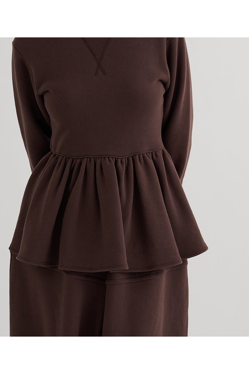 【ウィムガゼット/Whim Gazette】の裏毛フリルプルオーバー 人気、トレンドファッション・服の通販 founy(ファニー) 　ファッション　Fashion　レディースファッション　Fashion for Women　トップス・カットソー　Cut & Sew Tops　シャツ・ブラウス・オフィスカジュアル　Elegant Blouses & Button-Ups　ロングTシャツ・Tシャツ　Longline T-Shirts & Tees　カジュアルプルオーバー・ニットトップス　Pullovers & Knit Tops / Casual Pullovers　カットソー・ベーシックTシャツ　Cut-and-Sewn Tops / Stretch Tees & Basics　スウェット / スエット　Sweatshirt, Sweatwear　スリーブ　Sleeve, Long Sleeve / Short Sleeve　セットアップ　Set-Up, Coordinated Outfit　バランス　Balance, Style Balance　フェミニン　Feminine, Girly　フリル　Frill, Ruffle　ペプラム　Peplum, Flared Hem　ボトム　Bottoms, Lower Wear　ロング　Long, Long-Length　A/W・秋冬　Autumn/Winter　おすすめ　Recommended / Our Picks　日本製　Made In Japan　2025年　2025　2025-2026秋冬・A/W　Autumn/Winter 2025–26 AW25–26　other-6|ID: prp329100004777352 ipo3291000000034639220