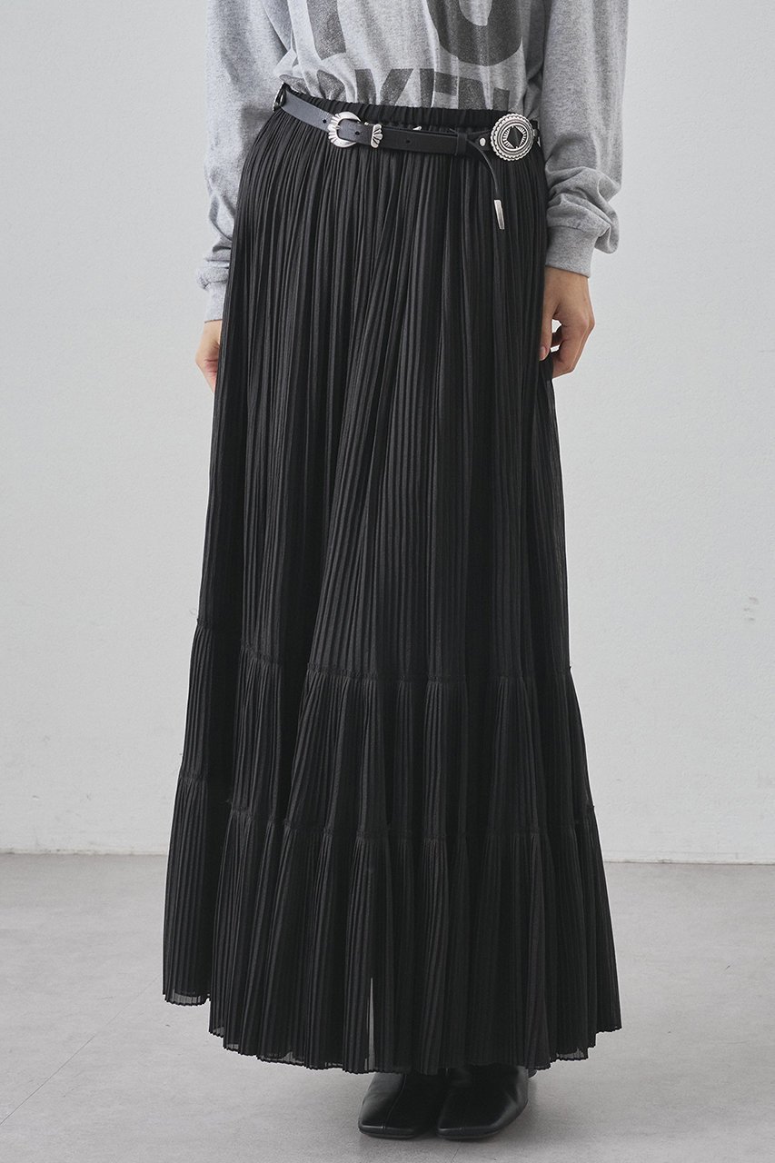 【ウィムガゼット/Whim Gazette】のオーガンジーティアードスカート インテリア・キッズ・メンズ・レディースファッション・服の通販 founy(ファニー) 　ファッション　Fashion　レディースファッション　Fashion for Women　スカート　Skirts　ティアードスカート　Tiered Skirts　ロングスカート　Long Skirts / Maxi & Midi Skirts　2026年　2026　オーガンジー　Organza Fabric　シアー　Sheer, See-Through　ティアードスカート　Tiered Skirt, Flounced Skirt　フェミニン　Feminine, Girly　プリーツ　Pleats, Pleated　リラックス　Relax, Relaxed Fit　ロング　Long, Long-Length　ヴィンテージ　Vintage Style　エレガント 上品　Elegant　夏　Summer　春　Spring　S/S・春夏　SS, Spring/Summer, Warm Season　ブラック|ID: prp329100004777361 ipo3291000000036016364