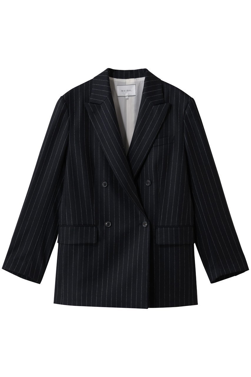 【ベイジ,/BEIGE,】のDELAND(デランド)/ジャケット 人気、トレンドファッション・服の通販 founy(ファニー) 　ファッション　Fashion　レディースファッション　Fashion for Women　アウター　Coat / Outerwear Collection　レディースジャケット・軽アウター　Jackets　クラシカル　Classical, Vintage-Inspired　ジャケット　Jacket, Outerwear　ストライプ　Stripe, Striped Pattern　ダブル　Double, Double-Breasted　ビジネス 仕事 通勤　Business / Work / Commuting　エレガント 上品　Elegant　新作・新入荷　New Arrivals / New In　 other-1|ID: prp329100004777372 ipo3291000000034639409