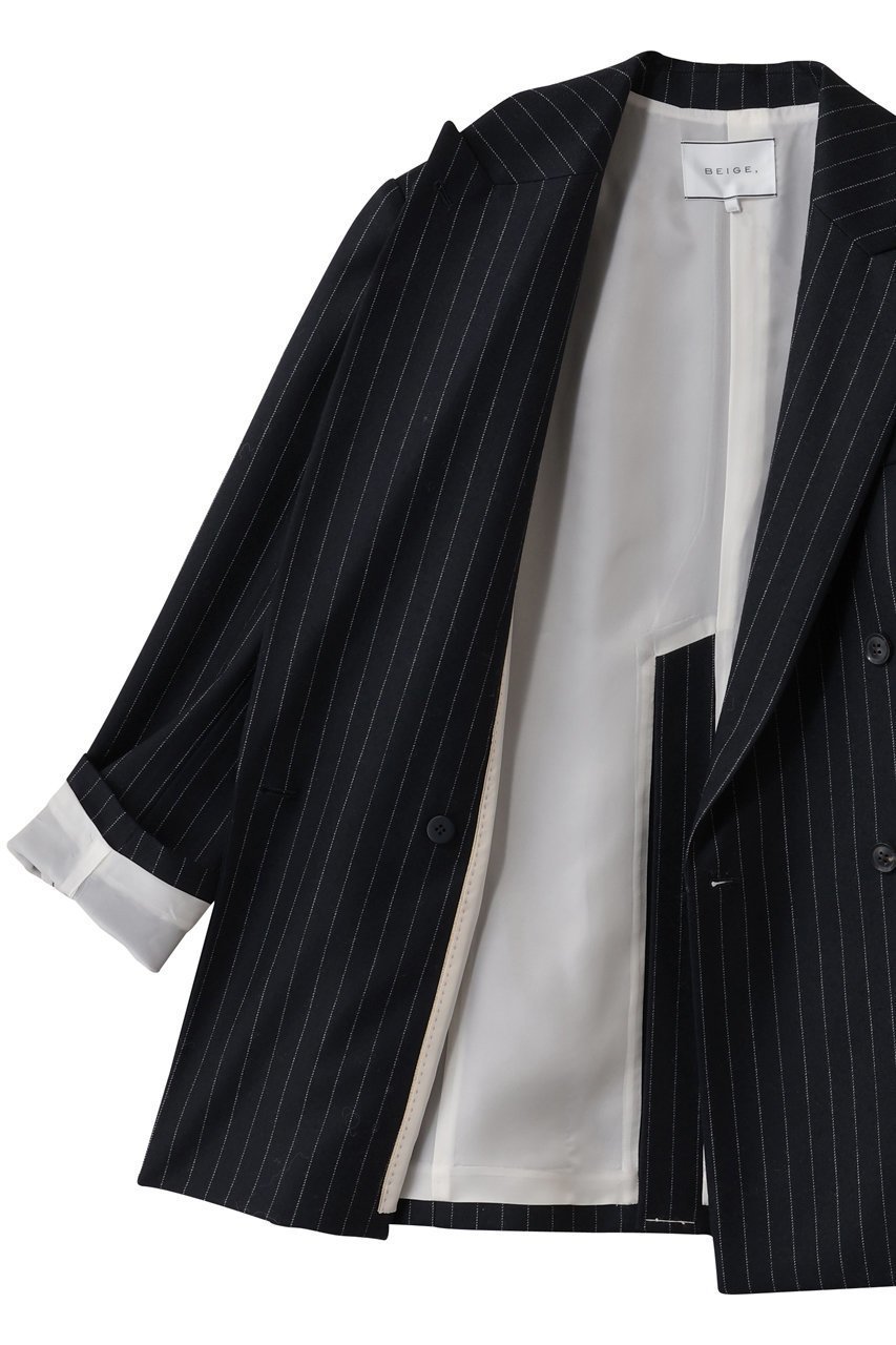 【ベイジ,/BEIGE,】のDELAND(デランド)/ジャケット 人気、トレンドファッション・服の通販 founy(ファニー) 　ファッション　Fashion　レディースファッション　Fashion for Women　アウター　Coat / Outerwear Collection　レディースジャケット・軽アウター　Jackets　クラシカル　Classical, Vintage-Inspired　ジャケット　Jacket, Outerwear　ストライプ　Stripe, Striped Pattern　ダブル　Double, Double-Breasted　ビジネス 仕事 通勤　Business / Work / Commuting　エレガント 上品　Elegant　新作・新入荷　New Arrivals / New In　other-6|ID: prp329100004777372 ipo3291000000034639415