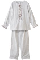 【イクコ/IKUKO / GOODS】のダブルガーゼ フロントフリル&リボンパジャマ ライトグレー|ID:prp329100004778104