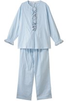 【イクコ/IKUKO / GOODS】のダブルガーゼ フロントフリル&リボンパジャマ サックス|ID:prp329100004778104