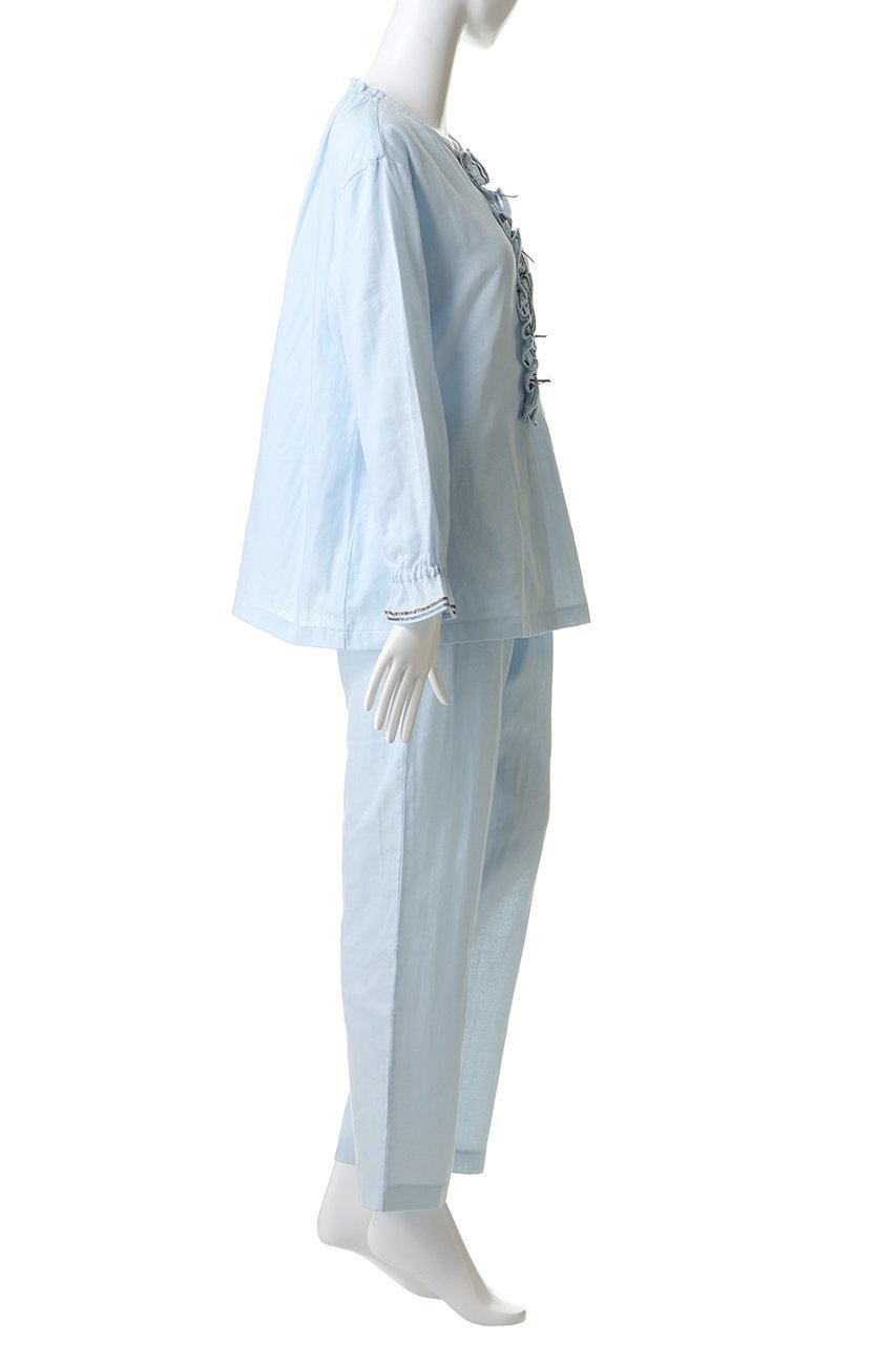 【イクコ/IKUKO / GOODS】のダブルガーゼ フロントフリル&リボンパジャマ 人気、トレンドファッション・服の通販 founy(ファニー) 　ストレート　Straight, Straight Cut　ダブル　Double, Double-Breasted　パジャマ　Pajamas, Sleepwear　フェミニン　Feminine, Girly　フリル　Frill, Ruffle　フロント　Front, Front Design　リボン　Ribbon, Bow　リラックス　Relax, Relaxed Fit　新作・新入荷　New Arrivals / New In　other-3|ID: prp329100004778104 ipo3291000000034648536