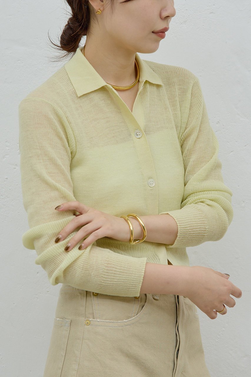 【ガリャルダガランテ/GALLARDAGALANTE】の【HERITANOVUM】【セットアップ対応】シアーリブポロニット インテリア・キッズ・メンズ・レディースファッション・服の通販 founy(ファニー) ファッション Fashion レディースファッション Fashion for Women トップス・カットソー Cut & Sew Tops ニット Knit Tops & Sweaters カーディガン・羽織り Layered Style Cardigans カーディガン Cardigan, Knitwear シアー Sheer, See-Through スタイリッシュ Stylish, Fashionable セットアップ Set-Up, Coordinated Outfit バランス Balance, Style Balance ボトム Bottoms, Lower Wear 新作・新入荷 New Arrivals / New In レモンイエロー|ID: prp329100004778106 ipo3291000000034648550