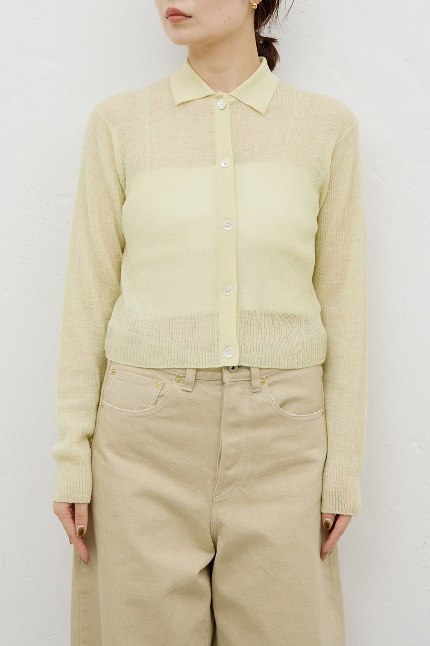 【ガリャルダガランテ/GALLARDAGALANTE】の【HERITANOVUM】【セットアップ対応】シアーリブポロニット 人気、トレンドファッション・服の通販 founy(ファニー) ファッション Fashion レディースファッション Fashion for Women トップス・カットソー Cut & Sew Tops ニット Knit Tops & Sweaters カーディガン・羽織り Layered Style Cardigans カーディガン Cardigan, Knitwear シアー Sheer, See-Through スタイリッシュ Stylish, Fashionable セットアップ Set-Up, Coordinated Outfit バランス Balance, Style Balance ボトム Bottoms, Lower Wear 新作・新入荷 New Arrivals / New In other-7|ID: prp329100004778106 ipo3291000000034648556