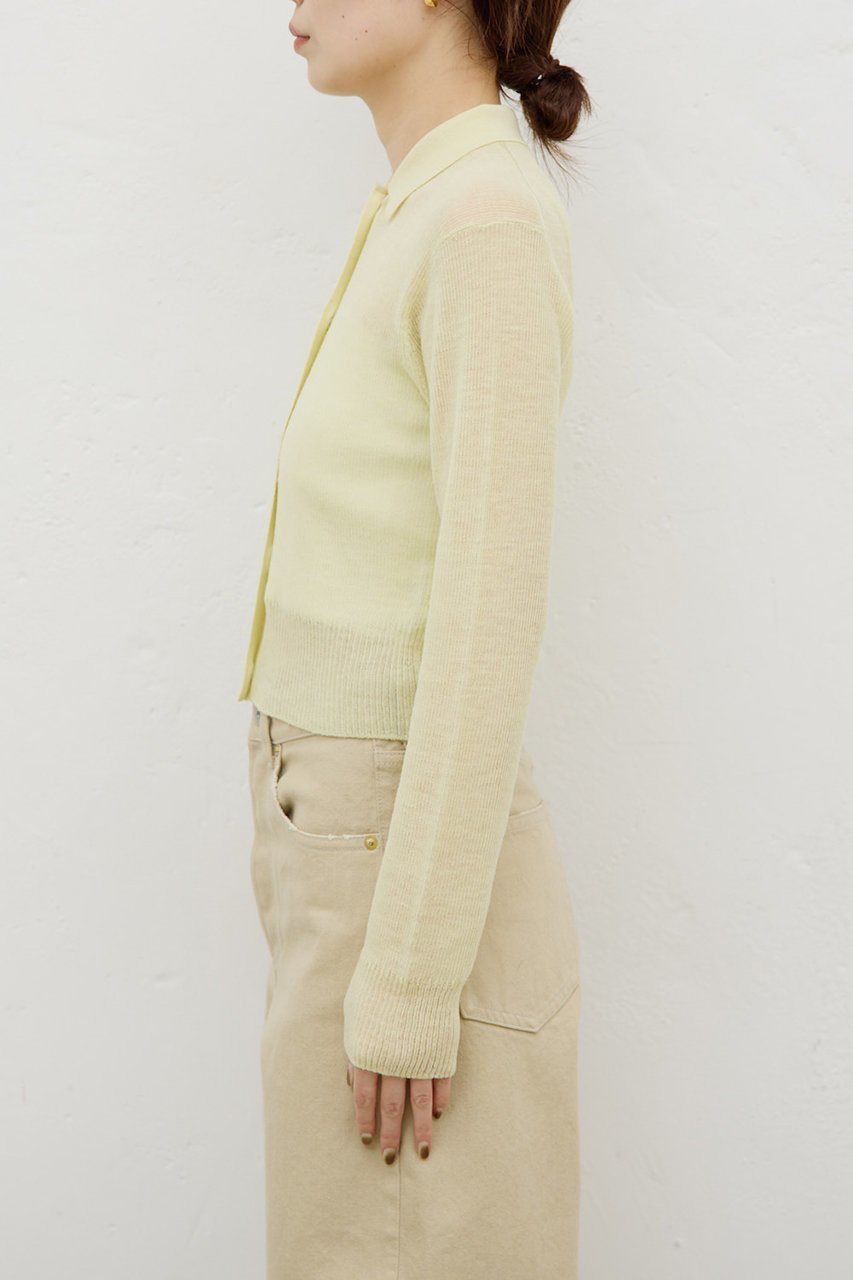 【ガリャルダガランテ/GALLARDAGALANTE】の【HERITANOVUM】【セットアップ対応】シアーリブポロニット 人気、トレンドファッション・服の通販 founy(ファニー) ファッション Fashion レディースファッション Fashion for Women トップス・カットソー Cut & Sew Tops ニット Knit Tops & Sweaters カーディガン・羽織り Layered Style Cardigans カーディガン Cardigan, Knitwear シアー Sheer, See-Through スタイリッシュ Stylish, Fashionable セットアップ Set-Up, Coordinated Outfit バランス Balance, Style Balance ボトム Bottoms, Lower Wear 新作・新入荷 New Arrivals / New In other-8|ID: prp329100004778106 ipo3291000000034648557