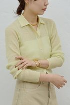 【ガリャルダガランテ/GALLARDAGALANTE】の【HERITANOVUM】【セットアップ対応】シアーリブポロニット 人気、トレンドファッション・服の通販 founy(ファニー) ファッション Fashion レディースファッション Fashion for Women トップス・カットソー Cut & Sew Tops ニット Knit Tops & Sweaters カーディガン・羽織り Layered Style Cardigans カーディガン Cardigan, Knitwear シアー Sheer, See-Through スタイリッシュ Stylish, Fashionable セットアップ Set-Up, Coordinated Outfit バランス Balance, Style Balance ボトム Bottoms, Lower Wear thumbnail レモンイエロー|ID: prp329100004778106 ipo3291000000035905765