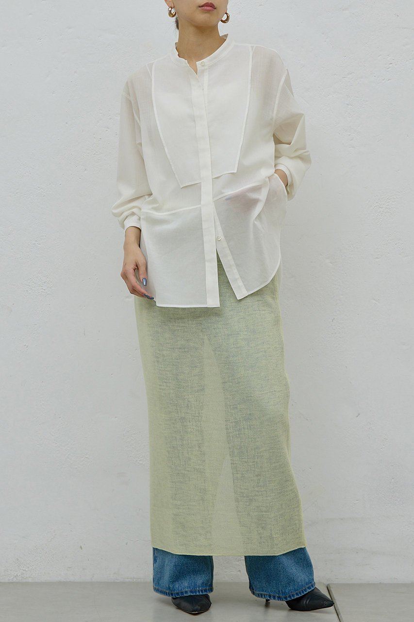 【ガリャルダガランテ/GALLARDAGALANTE】の【HERITANOVUM】【セットアップ対応】シアーリブニットスカート 人気、トレンドファッション・服の通販 founy(ファニー) 　ファッション　Fashion　レディースファッション　Fashion for Women　セットアップ　Matching Sets　スカート・ミニ/ミディ/マキシ　Skirts / Mini, Midi & Maxi Skirts　スカート　Skirts　ロングスカート　Long Skirts / Maxi & Midi Skirts　イエロー　Yellow　エレガント 上品　Elegant　シアー　Sheer, See-Through　スリット　Slit, Slit Detail　セットアップ　Set-Up, Coordinated Outfit　トレンド　Trend, Trending Now　ベーシック　Basic, Essential　ロング　Long, Long-Length　新作・新入荷　New Arrivals / New In　other-2|ID: prp329100004778110 ipo3291000000034648588