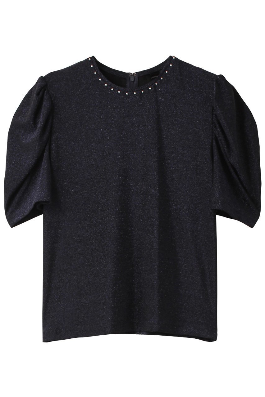 【コルコバード/CORCOVADO】のシャイニージャージートップス 人気、トレンドファッション・服の通販 founy(ファニー) 　ファッション　Fashion　レディースファッション　Fashion for Women　トップス・カットソー　Cut & Sew Tops　シャツ・ブラウス・オフィスカジュアル　Elegant Blouses & Button-Ups　ロングTシャツ・Tシャツ　Longline T-Shirts & Tees　カットソー・ベーシックTシャツ　Cut-and-Sewn Tops / Stretch Tees & Basics　ギャザー　Gathered, Ruffled　ショート　Short, Short Length　スリーブ　Sleeve, Long Sleeve / Short Sleeve　パール　Pearl, Pearl Accent　ファブリック　Fabric, Textile　フェミニン　Feminine, Girly　新作・新入荷　New Arrivals / New In　 other-1|ID: prp329100004778115 ipo3291000000034648626