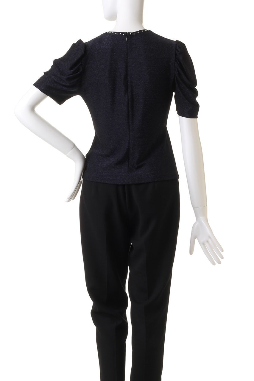 【コルコバード/CORCOVADO】のシャイニージャージートップス 人気、トレンドファッション・服の通販 founy(ファニー) 　ファッション　Fashion　レディースファッション　Fashion for Women　トップス・カットソー　Cut & Sew Tops　シャツ・ブラウス・オフィスカジュアル　Elegant Blouses & Button-Ups　ロングTシャツ・Tシャツ　Longline T-Shirts & Tees　カットソー・ベーシックTシャツ　Cut-and-Sewn Tops / Stretch Tees & Basics　ギャザー　Gathered, Ruffled　ショート　Short, Short Length　スリーブ　Sleeve, Long Sleeve / Short Sleeve　パール　Pearl, Pearl Accent　ファブリック　Fabric, Textile　フェミニン　Feminine, Girly　新作・新入荷　New Arrivals / New In　other-4|ID: prp329100004778115 ipo3291000000034648630