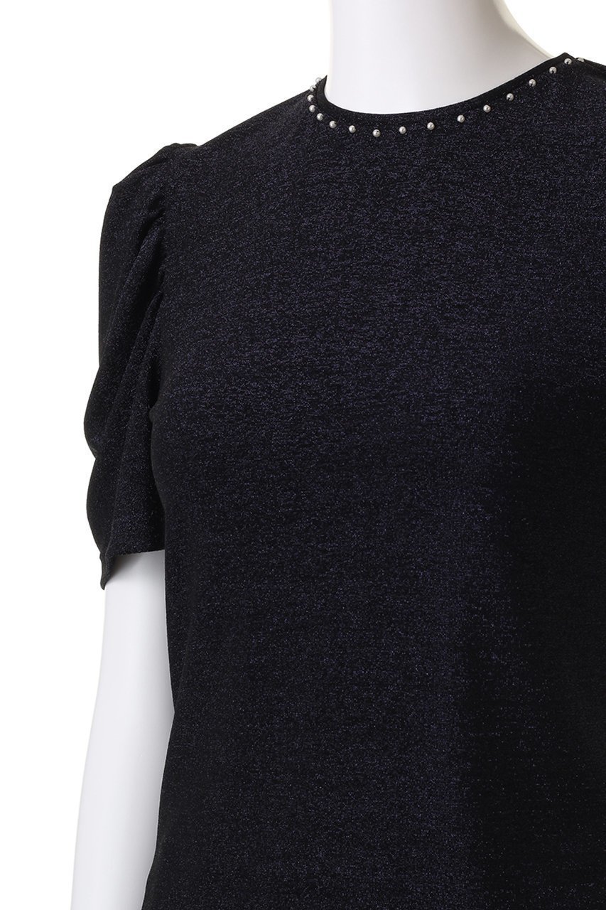 【コルコバード/CORCOVADO】のシャイニージャージートップス 人気、トレンドファッション・服の通販 founy(ファニー) 　ファッション　Fashion　レディースファッション　Fashion for Women　トップス・カットソー　Cut & Sew Tops　シャツ・ブラウス・オフィスカジュアル　Elegant Blouses & Button-Ups　ロングTシャツ・Tシャツ　Longline T-Shirts & Tees　カットソー・ベーシックTシャツ　Cut-and-Sewn Tops / Stretch Tees & Basics　ギャザー　Gathered, Ruffled　ショート　Short, Short Length　スリーブ　Sleeve, Long Sleeve / Short Sleeve　パール　Pearl, Pearl Accent　ファブリック　Fabric, Textile　フェミニン　Feminine, Girly　新作・新入荷　New Arrivals / New In　other-5|ID: prp329100004778115 ipo3291000000034648631