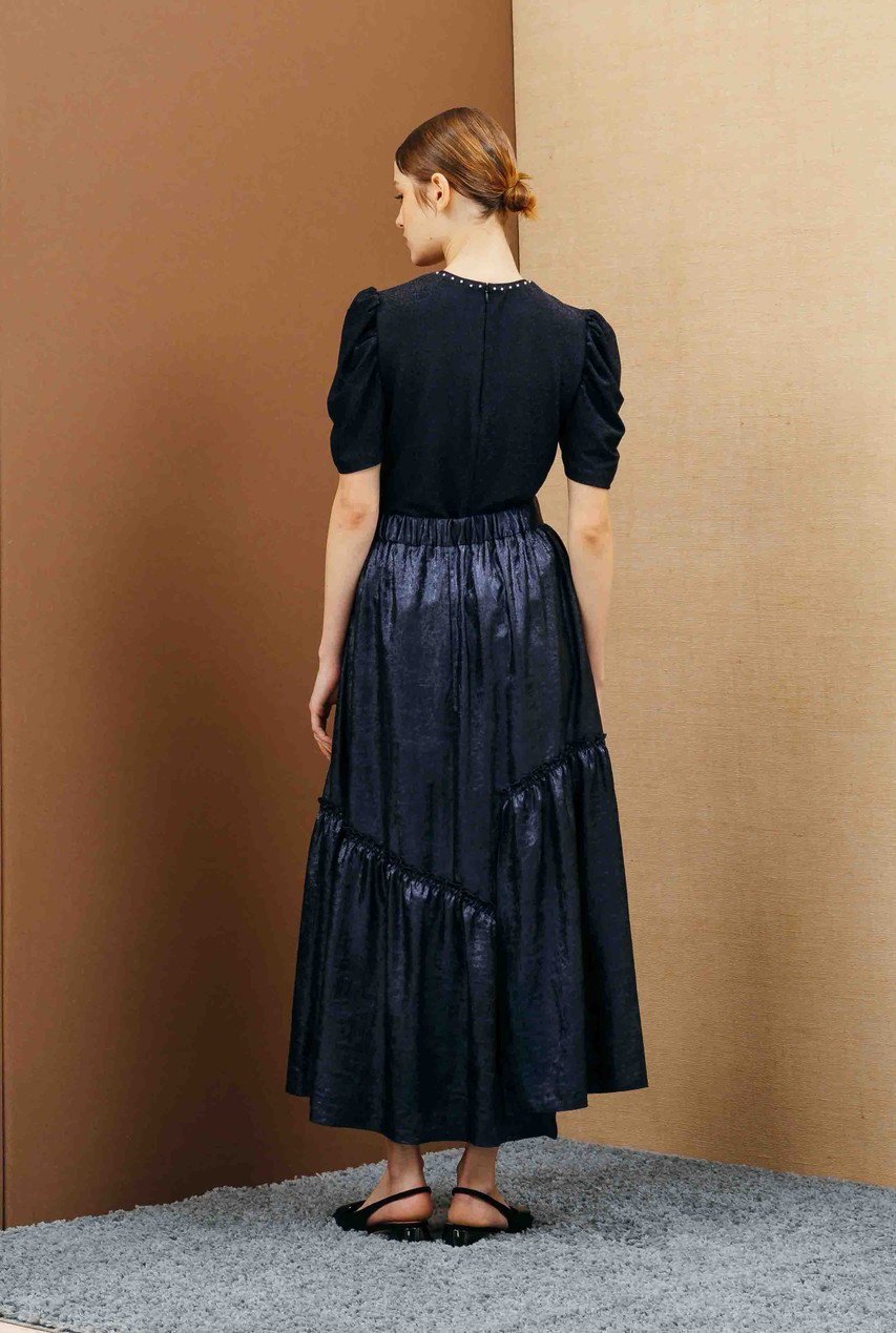 【コルコバード/CORCOVADO】のシャイニージャージートップス 人気、トレンドファッション・服の通販 founy(ファニー) 　ファッション　Fashion　レディースファッション　Fashion for Women　トップス・カットソー　Cut & Sew Tops　シャツ・ブラウス・オフィスカジュアル　Elegant Blouses & Button-Ups　ロングTシャツ・Tシャツ　Longline T-Shirts & Tees　カットソー・ベーシックTシャツ　Cut-and-Sewn Tops / Stretch Tees & Basics　ギャザー　Gathered, Ruffled　ショート　Short, Short Length　スリーブ　Sleeve, Long Sleeve / Short Sleeve　パール　Pearl, Pearl Accent　ファブリック　Fabric, Textile　フェミニン　Feminine, Girly　新作・新入荷　New Arrivals / New In　other-6|ID: prp329100004778115 ipo3291000000034648632