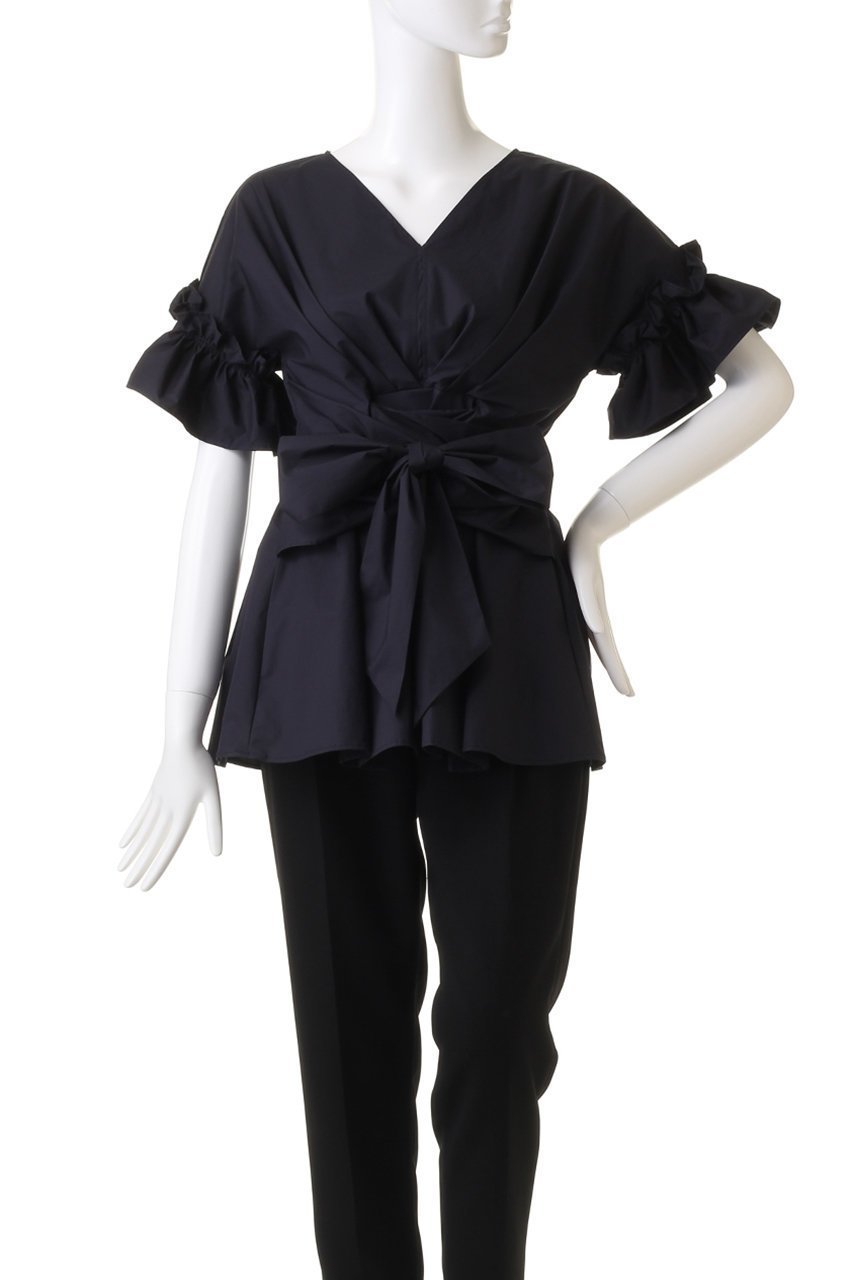 【コルコバード/CORCOVADO】のMODERN VIBRATTO COTTONカシュクールトップス 人気、トレンドファッション・服の通販 founy(ファニー) 　ファッション　Fashion　レディースファッション　Fashion for Women　トップス・カットソー　Cut & Sew Tops　シャツ・ブラウス・オフィスカジュアル　Elegant Blouses & Button-Ups　ロングTシャツ・Tシャツ　Longline T-Shirts & Tees　カットソー・ベーシックTシャツ　Cut-and-Sewn Tops / Stretch Tees & Basics　おすすめ　Recommended / Our Picks　スリーブ　Sleeve, Long Sleeve / Short Sleeve　セットアップ　Set-Up, Coordinated Outfit　パーティ　Party, Party Style　フリル　Frill, Ruffle　フレア　Flare, Flared　フロント　Front, Front Design　ペプラム　Peplum, Flared Hem　リボン　Ribbon, Bow　ロング　Long, Long-Length　other-2|ID: prp329100004778116 ipo3291000000034648637