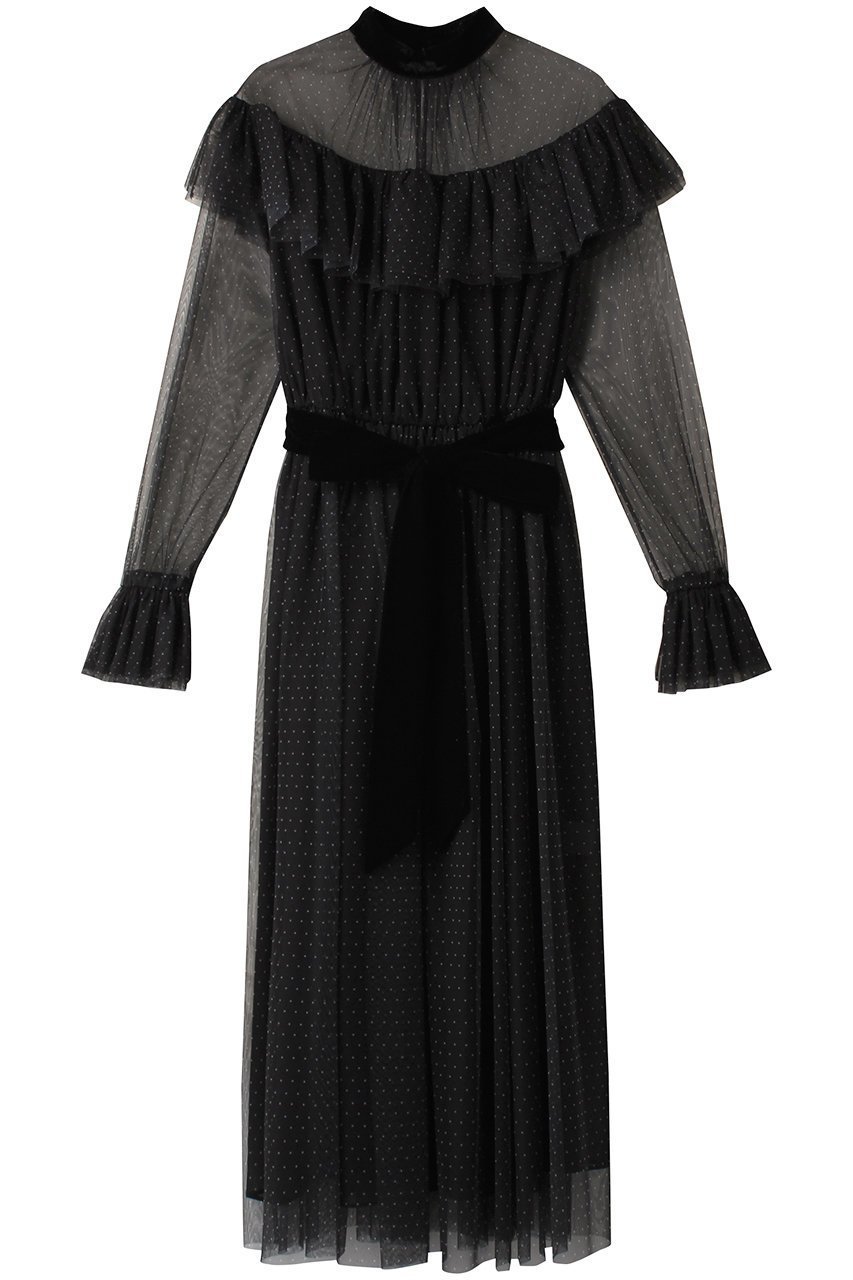 【コルコバード/CORCOVADO】のドットプリントチュールドレス 人気、トレンドファッション・服の通販 founy(ファニー) 　ファッション　Fashion　レディースファッション　Fashion for Women　ワンピース　Dresses　フォーマル・パーティードレス・結婚式用ドレス　Elegant & Casual Dresses　チュニック　Tunic Tops & Dresses　アクセサリー　Fashion Accessories　クラシカル　Classical, Vintage-Inspired　シルバー　Silver, Metallic Silver　チュニック　Tunic, Long Top　デコルテ　Décolleté, Neckline　ドット　Polka Dot, Dot Pattern　ドレス　Dress, One-Piece　バランス　Balance, Style Balance　パール　Pearl, Pearl Accent　フォーマル　Formal, Dressy　エレガント 上品　Elegant　 other-1|ID: prp329100004778117 ipo3291000000034648651