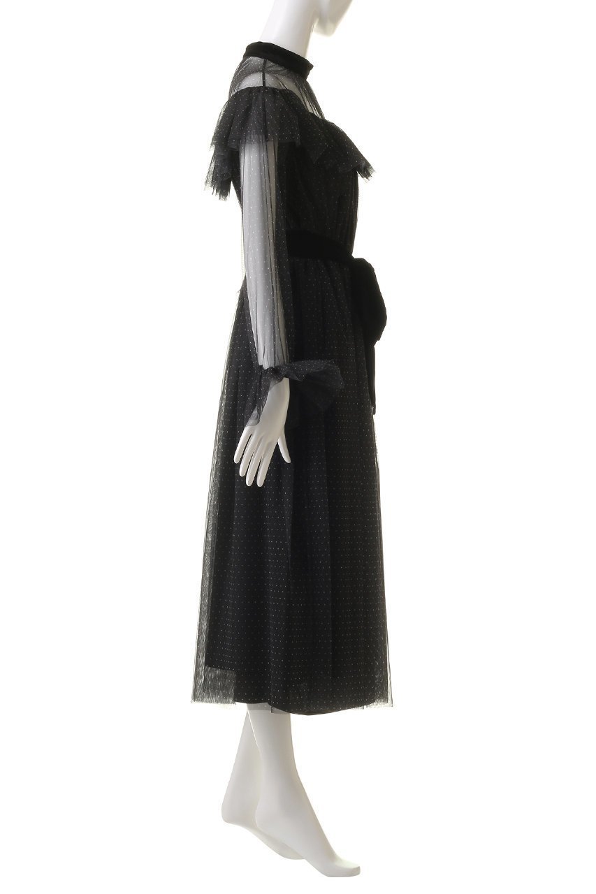 【コルコバード/CORCOVADO】のドットプリントチュールドレス 人気、トレンドファッション・服の通販 founy(ファニー) 　ファッション　Fashion　レディースファッション　Fashion for Women　ワンピース　Dresses　フォーマル・パーティードレス・結婚式用ドレス　Elegant & Casual Dresses　チュニック　Tunic Tops & Dresses　アクセサリー　Fashion Accessories　クラシカル　Classical, Vintage-Inspired　シルバー　Silver, Metallic Silver　チュニック　Tunic, Long Top　デコルテ　Décolleté, Neckline　ドット　Polka Dot, Dot Pattern　ドレス　Dress, One-Piece　バランス　Balance, Style Balance　パール　Pearl, Pearl Accent　フォーマル　Formal, Dressy　エレガント 上品　Elegant　other-3|ID: prp329100004778117 ipo3291000000034648654