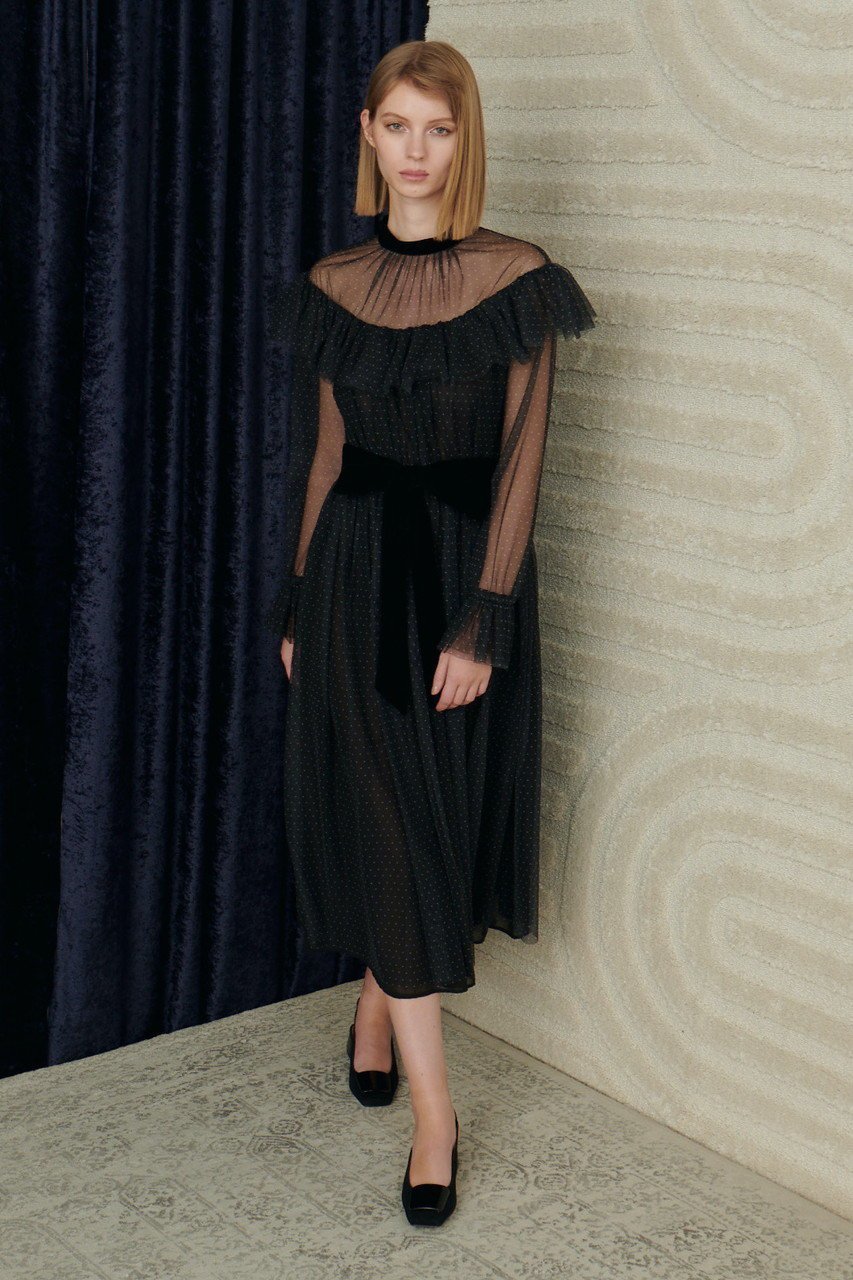 【コルコバード/CORCOVADO】のドットプリントチュールドレス 人気、トレンドファッション・服の通販 founy(ファニー) 　ファッション　Fashion　レディースファッション　Fashion for Women　ワンピース　Dresses　フォーマル・パーティードレス・結婚式用ドレス　Elegant & Casual Dresses　チュニック　Tunic Tops & Dresses　アクセサリー　Fashion Accessories　クラシカル　Classical, Vintage-Inspired　シルバー　Silver, Metallic Silver　チュニック　Tunic, Long Top　デコルテ　Décolleté, Neckline　ドット　Polka Dot, Dot Pattern　ドレス　Dress, One-Piece　バランス　Balance, Style Balance　パール　Pearl, Pearl Accent　フォーマル　Formal, Dressy　エレガント 上品　Elegant　other-7|ID: prp329100004778117 ipo3291000000034648658