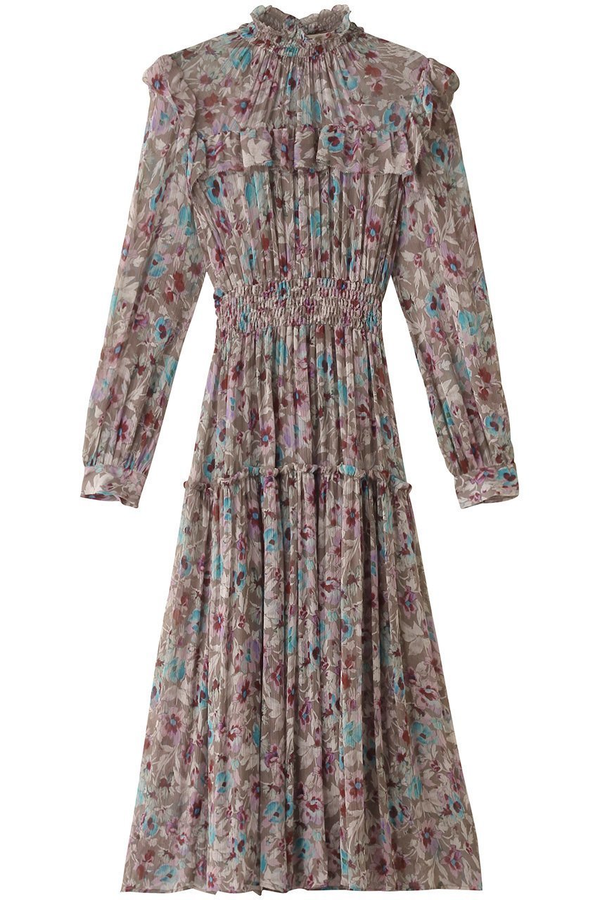 【コルコバード/CORCOVADO】のフレグランスガーデンプリントドレス 人気、トレンドファッション・服の通販 founy(ファニー) 　ファッション　Fashion　レディースファッション　Fashion for Women　ワンピース　Dresses　フォーマル・パーティードレス・結婚式用ドレス　Elegant & Casual Dresses　チュニック　Tunic Tops & Dresses　ギャザー　Gathered, Ruffled　シアー　Sheer, See-Through　チュニック　Tunic, Long Top　ドレス　Dress, One-Piece　ハイネック　High Neck, Mock Neck　フラワー　Flower, Floral　プリント　Print, Printed Pattern　プリーツ　Pleats, Pleated　 other-1|ID: prp329100004778120 ipo3291000000034648677