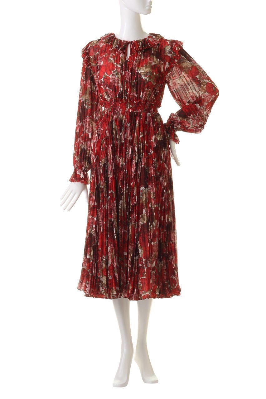 【コルコバード/CORCOVADO】のボタニカルガーデンプリーツドレス 人気、トレンドファッション・服の通販 founy(ファニー) 　ファッション　Fashion　レディースファッション　Fashion for Women　ワンピース　Dresses　フォーマル・パーティードレス・結婚式用ドレス　Elegant & Casual Dresses　チュニック　Tunic Tops & Dresses　エレガント 上品　Elegant　カーディガン　Cardigan, Knitwear　チュニック　Tunic, Long Top　ドレス　Dress, One-Piece　フェミニン　Feminine, Girly　プリーツ　Pleats, Pleated　ヘムライン　Hemline, Bottom Cut　ホリデーシーズン　Holiday Season　ボタニカル　Botanical, Floral Pattern　other-2|ID: prp329100004778121 ipo3291000000034648687