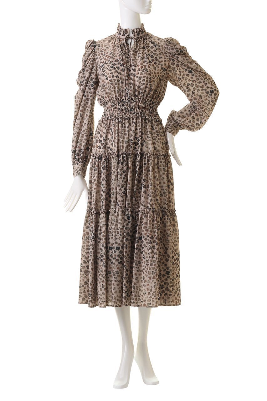 【コルコバード/CORCOVADO】のエアリーシフォンドレス 人気、トレンドファッション・服の通販 founy(ファニー) 　ファッション　Fashion　レディースファッション　Fashion for Women　ワンピース　Dresses　フォーマル・パーティードレス・結婚式用ドレス　Elegant & Casual Dresses　チュニック　Tunic Tops & Dresses　エアリー　Airy Texture　ギャザー　Gathered, Ruffled　シフォン　Chiffon, Lightweight Fabric　スペシャル　Special, Limited Edition　スリーブ　Sleeve, Long Sleeve / Short Sleeve　チュニック　Tunic, Long Top　ドレス　Dress, One-Piece　フェミニン　Feminine, Girly　フレア　Flare, Flared　プリント　Print, Printed Pattern　レオパード　Leopard, Animal Print　再入荷　Restock / Back in Stock　other-2|ID: prp329100004778122 ipo3291000000034648695