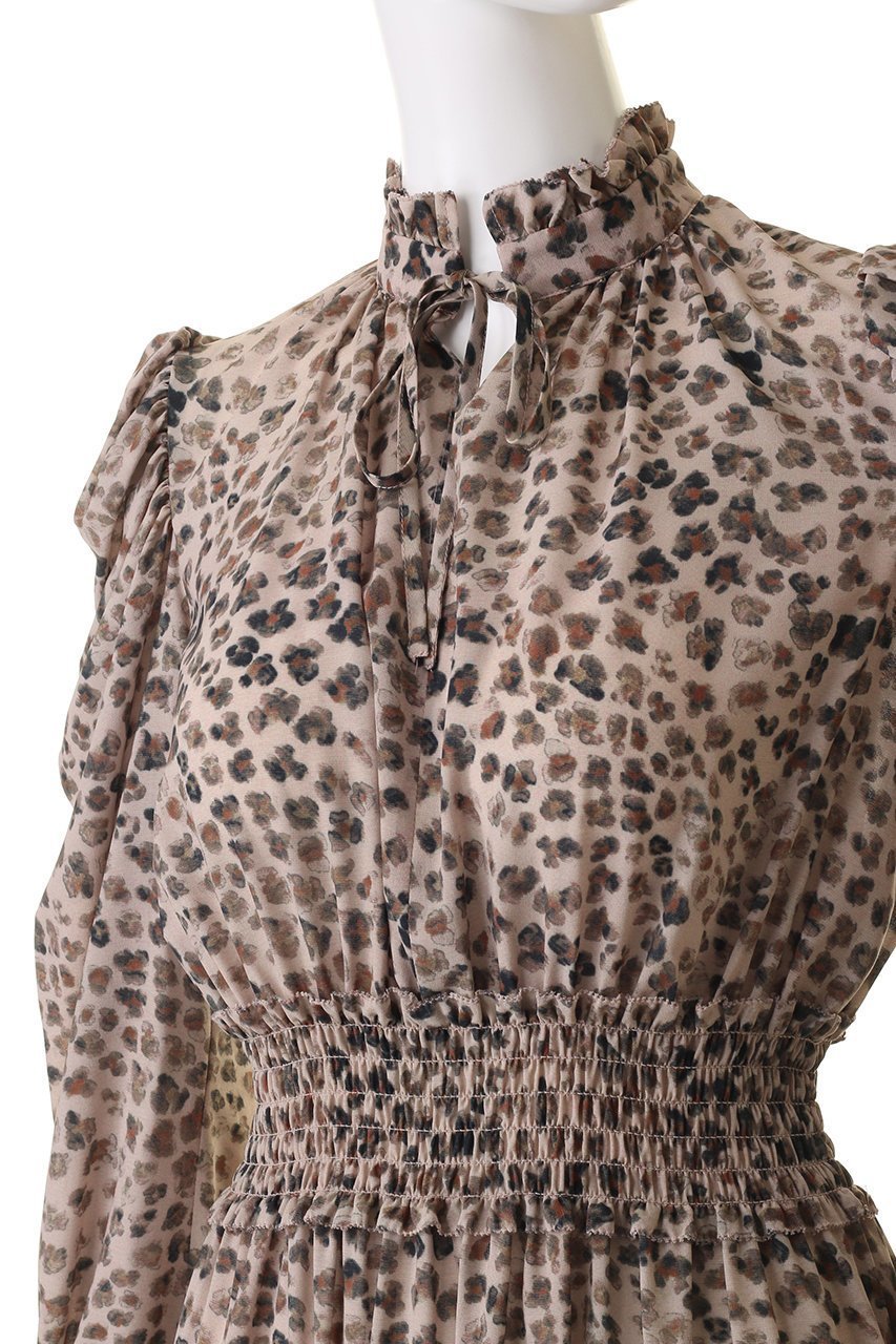 【コルコバード/CORCOVADO】のエアリーシフォンドレス 人気、トレンドファッション・服の通販 founy(ファニー) 　ファッション　Fashion　レディースファッション　Fashion for Women　ワンピース　Dresses　フォーマル・パーティードレス・結婚式用ドレス　Elegant & Casual Dresses　チュニック　Tunic Tops & Dresses　エアリー　Airy Texture　ギャザー　Gathered, Ruffled　シフォン　Chiffon, Lightweight Fabric　スペシャル　Special, Limited Edition　スリーブ　Sleeve, Long Sleeve / Short Sleeve　チュニック　Tunic, Long Top　ドレス　Dress, One-Piece　フェミニン　Feminine, Girly　フレア　Flare, Flared　プリント　Print, Printed Pattern　レオパード　Leopard, Animal Print　再入荷　Restock / Back in Stock　other-5|ID: prp329100004778122 ipo3291000000034648698