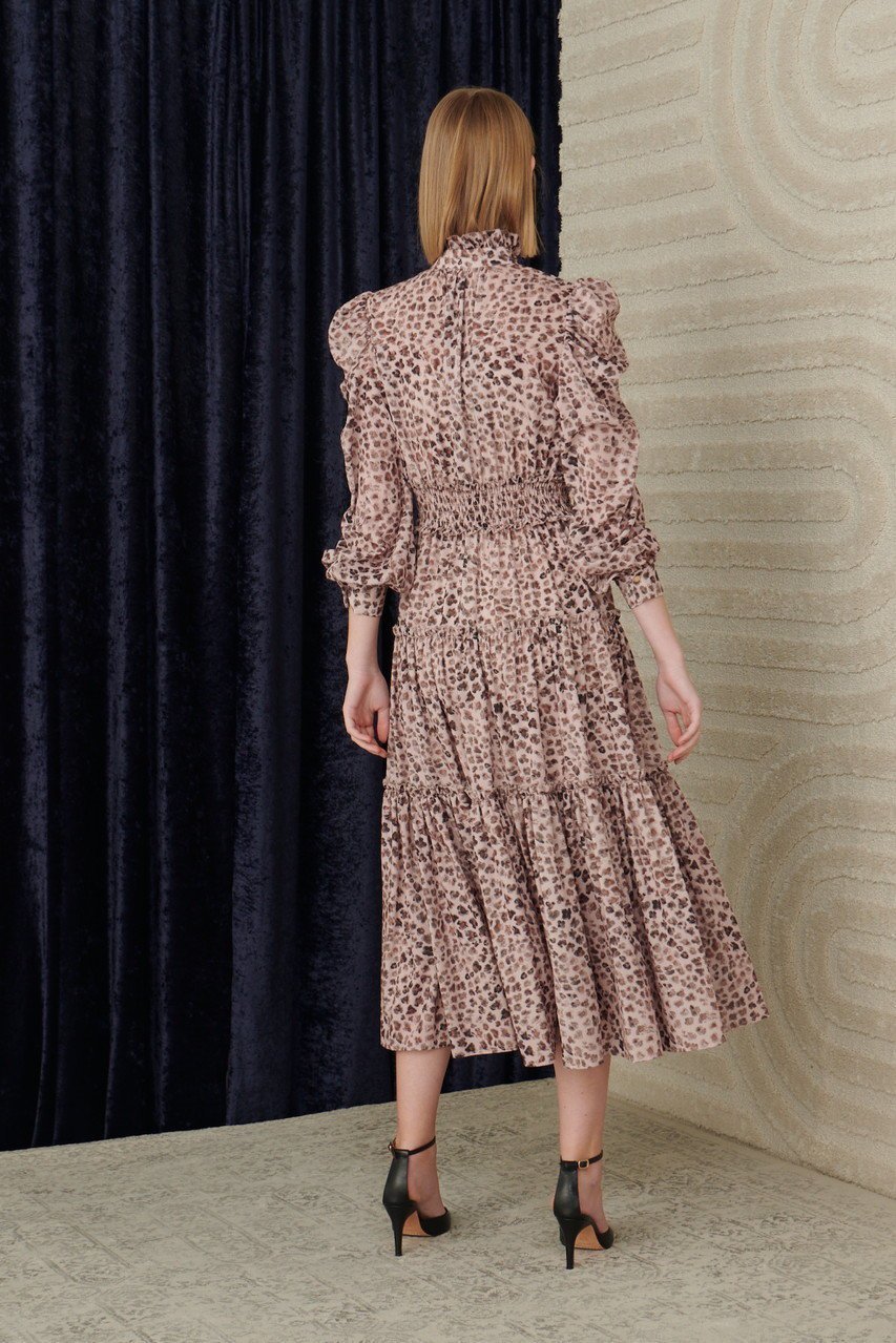 【コルコバード/CORCOVADO】のエアリーシフォンドレス 人気、トレンドファッション・服の通販 founy(ファニー) 　ファッション　Fashion　レディースファッション　Fashion for Women　ワンピース　Dresses　フォーマル・パーティードレス・結婚式用ドレス　Elegant & Casual Dresses　チュニック　Tunic Tops & Dresses　エアリー　Airy Texture　ギャザー　Gathered, Ruffled　シフォン　Chiffon, Lightweight Fabric　スペシャル　Special, Limited Edition　スリーブ　Sleeve, Long Sleeve / Short Sleeve　チュニック　Tunic, Long Top　ドレス　Dress, One-Piece　フェミニン　Feminine, Girly　フレア　Flare, Flared　プリント　Print, Printed Pattern　レオパード　Leopard, Animal Print　再入荷　Restock / Back in Stock　other-6|ID: prp329100004778122 ipo3291000000034648699