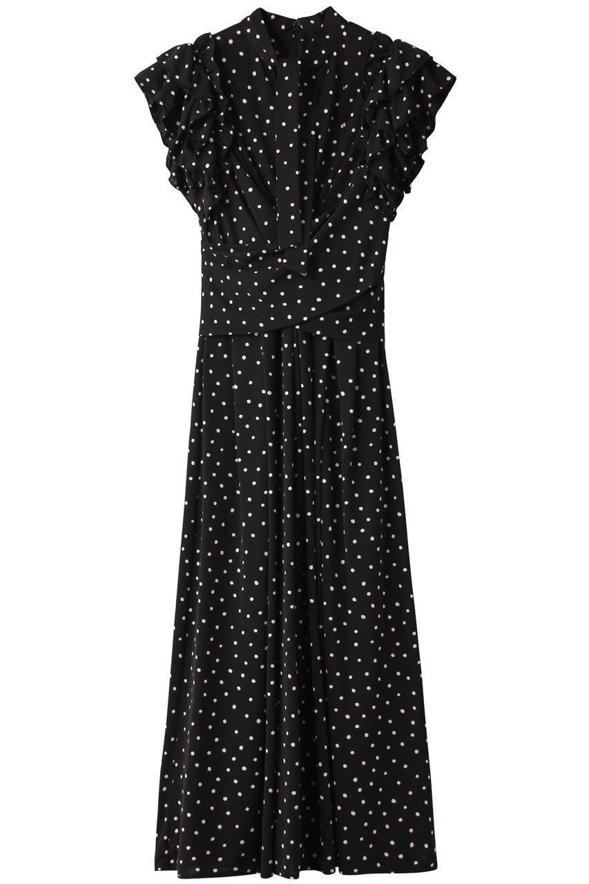 【コルコバード/CORCOVADO】のスムースジャージードットドレス 人気、トレンドファッション・服の通販 founy(ファニー) 　ファッション　Fashion　レディースファッション　Fashion for Women　ワンピース　Dresses　フォーマル・パーティードレス・結婚式用ドレス　Elegant & Casual Dresses　チュニック　Tunic Tops & Dresses　クラシカル　Classical, Vintage-Inspired　スリット　Slit, Slit Detail　スリーブ　Sleeve, Long Sleeve / Short Sleeve　チュニック　Tunic, Long Top　ドット　Polka Dot, Dot Pattern　パーティ　Party, Party Style　フリル　Frill, Ruffle　フレア　Flare, Flared　ロング　Long, Long-Length　 other-1|ID: prp329100004778123 ipo3291000000034648701