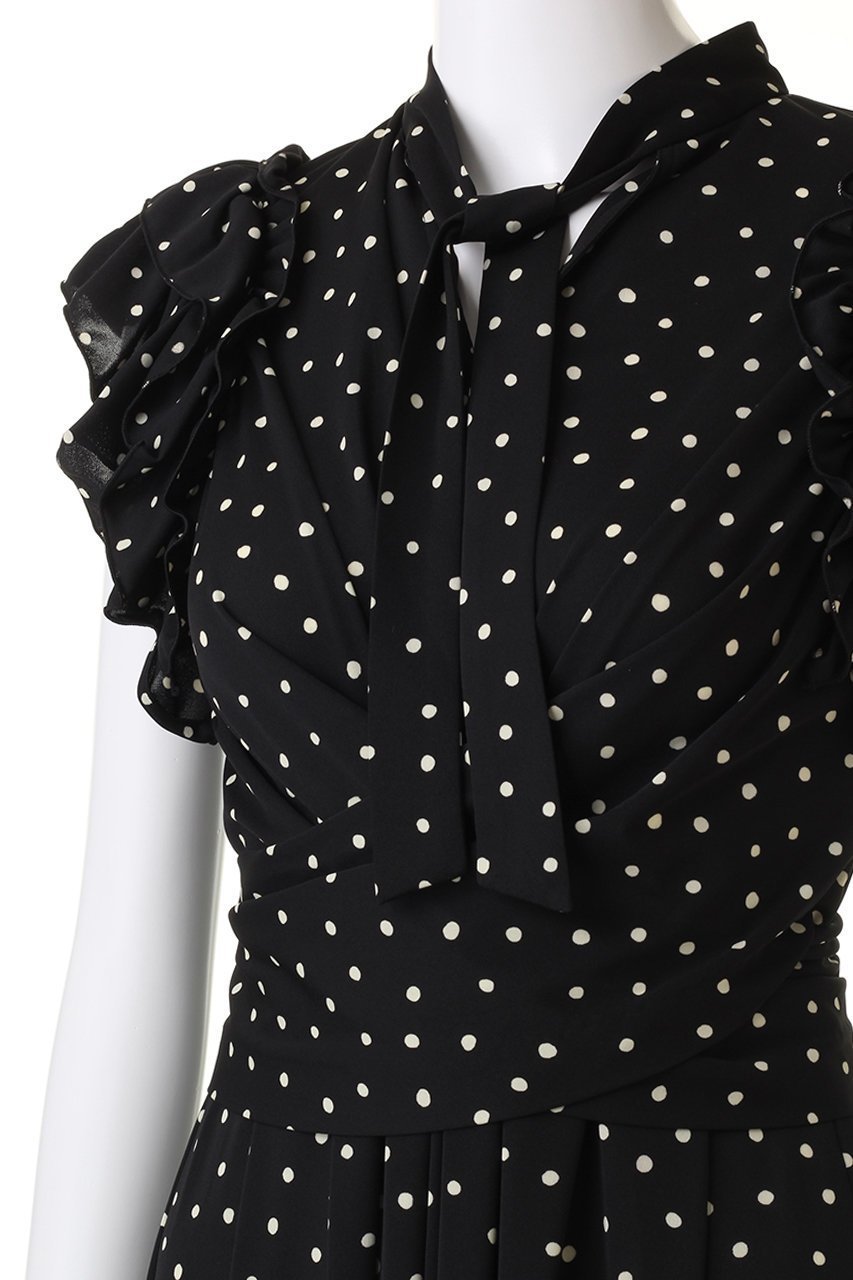 【コルコバード/CORCOVADO】のスムースジャージードットドレス 人気、トレンドファッション・服の通販 founy(ファニー) 　ファッション　Fashion　レディースファッション　Fashion for Women　ワンピース　Dresses　フォーマル・パーティードレス・結婚式用ドレス　Elegant & Casual Dresses　チュニック　Tunic Tops & Dresses　クラシカル　Classical, Vintage-Inspired　スリット　Slit, Slit Detail　スリーブ　Sleeve, Long Sleeve / Short Sleeve　チュニック　Tunic, Long Top　ドット　Polka Dot, Dot Pattern　パーティ　Party, Party Style　フリル　Frill, Ruffle　フレア　Flare, Flared　ロング　Long, Long-Length　other-5|ID: prp329100004778123 ipo3291000000034648706