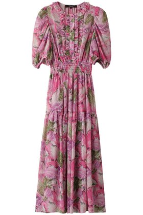 【コルコバード/CORCOVADO】のフラワーガーデンシフォンドレス 人気、トレンドファッション・服の通販 founy(ファニー) ファッション Fashion レディースファッション Fashion for Women ワンピース Dresses フォーマル・パーティードレス・結婚式用ドレス Elegant & Casual Dresses チュニック Tunic Tops & Dresses シャーリング Shirring, Ruched チュニック Tunic, Long Top ティアード Tiered, Tiered Style ドレス Dress, One-Piece フェミニン Feminine, Girly フラワー Flower, Floral フリル Frill, Ruffle フロント Front, Front Design プリント Print, Printed Pattern 再入荷 Restock / Back in Stock 切替 Switching, Contrast Panel |ID:prp329100004778124