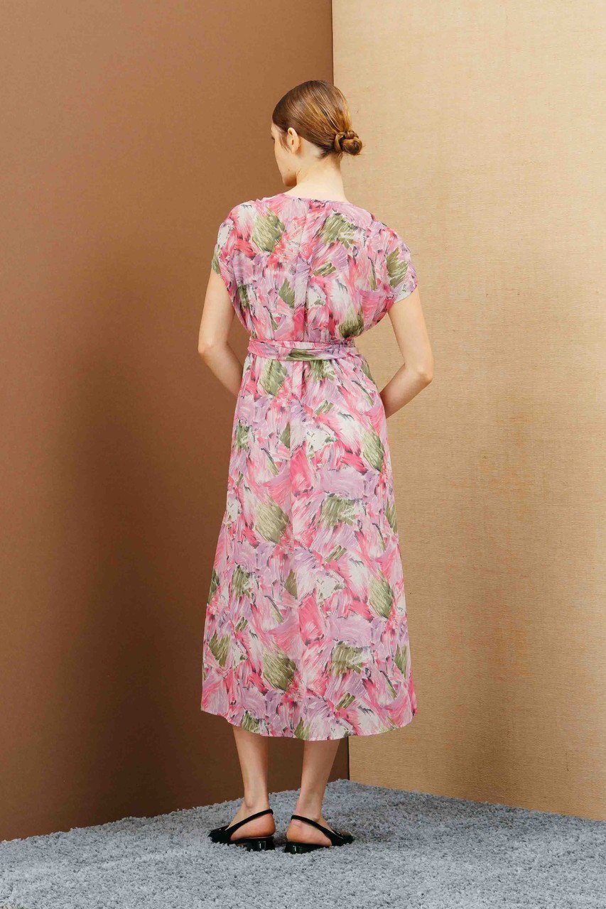 【コルコバード/CORCOVADO】のフラワーガーデンシフォンドレス 人気、トレンドファッション・服の通販 founy(ファニー) 　ファッション　Fashion　レディースファッション　Fashion for Women　ワンピース　Dresses　フォーマル・パーティードレス・結婚式用ドレス　Elegant & Casual Dresses　チュニック　Tunic Tops & Dresses　シャーリング　Shirring, Ruched　チュニック　Tunic, Long Top　ティアード　Tiered, Tiered Style　ドレス　Dress, One-Piece　フェミニン　Feminine, Girly　フラワー　Flower, Floral　フリル　Frill, Ruffle　フロント　Front, Front Design　プリント　Print, Printed Pattern　再入荷　Restock / Back in Stock　切替　Switching, Contrast Panel　other-7|ID: prp329100004778124 ipo3291000000034648717