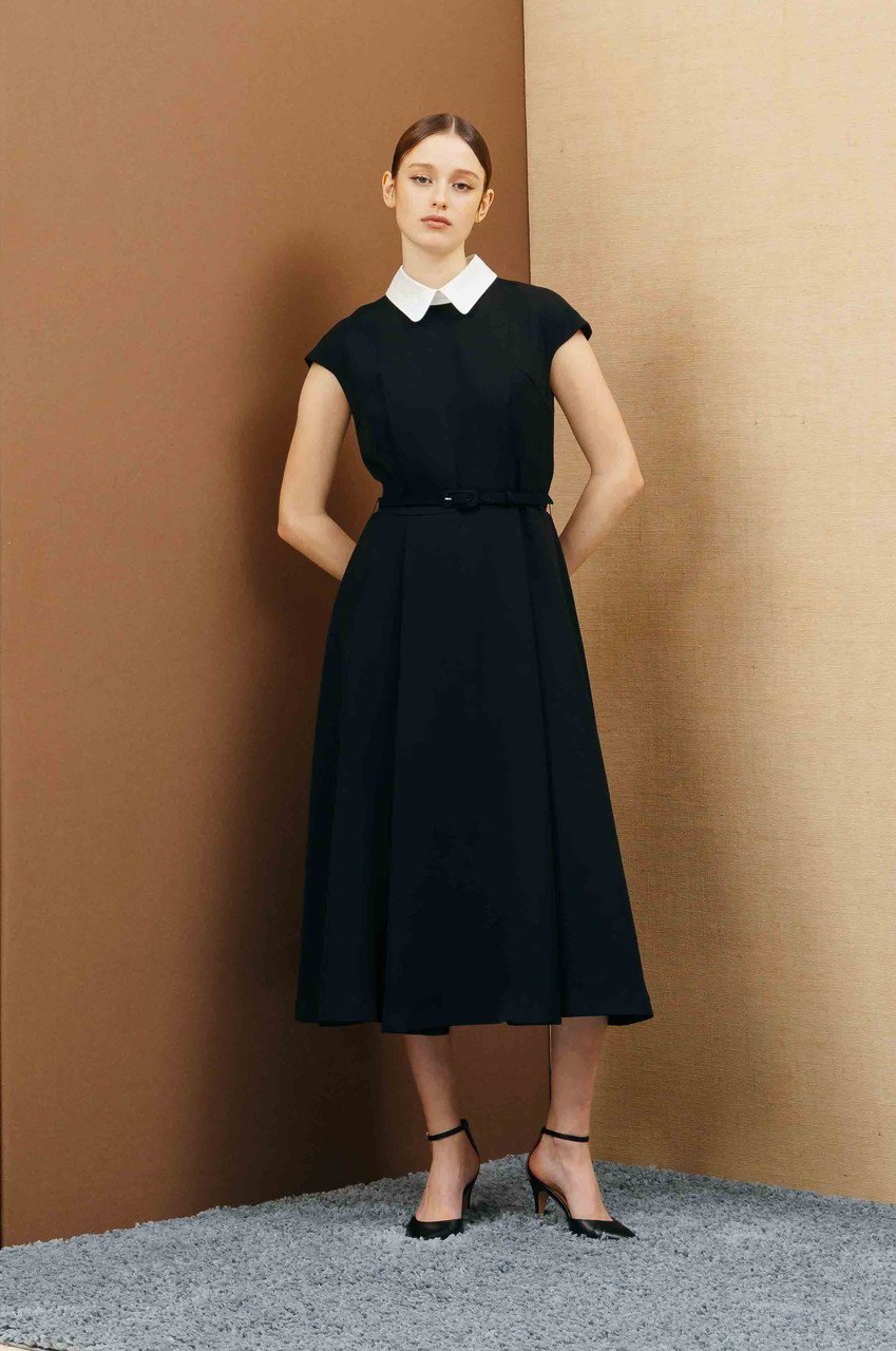 【コルコバード/CORCOVADO】のマットサテン白襟ドレス 人気、トレンドファッション・服の通販 founy(ファニー) 　ファッション　Fashion　レディースファッション　Fashion for Women　ワンピース　Dresses　フォーマル・パーティードレス・結婚式用ドレス　Elegant & Casual Dresses　チュニック　Tunic Tops & Dresses　オケージョン　Occasion Wear　サテン　Satin, Glossy Fabric　スリーブ　Sleeve, Long Sleeve / Short Sleeve　チュニック　Tunic, Long Top　ドレス　Dress, One-Piece　パーティ　Party, Party Style　フレア　Flare, Flared　フレンチ　French, French Style　再入荷　Restock / Back in Stock　other-8|ID: prp329100004778125 ipo3291000000034648727