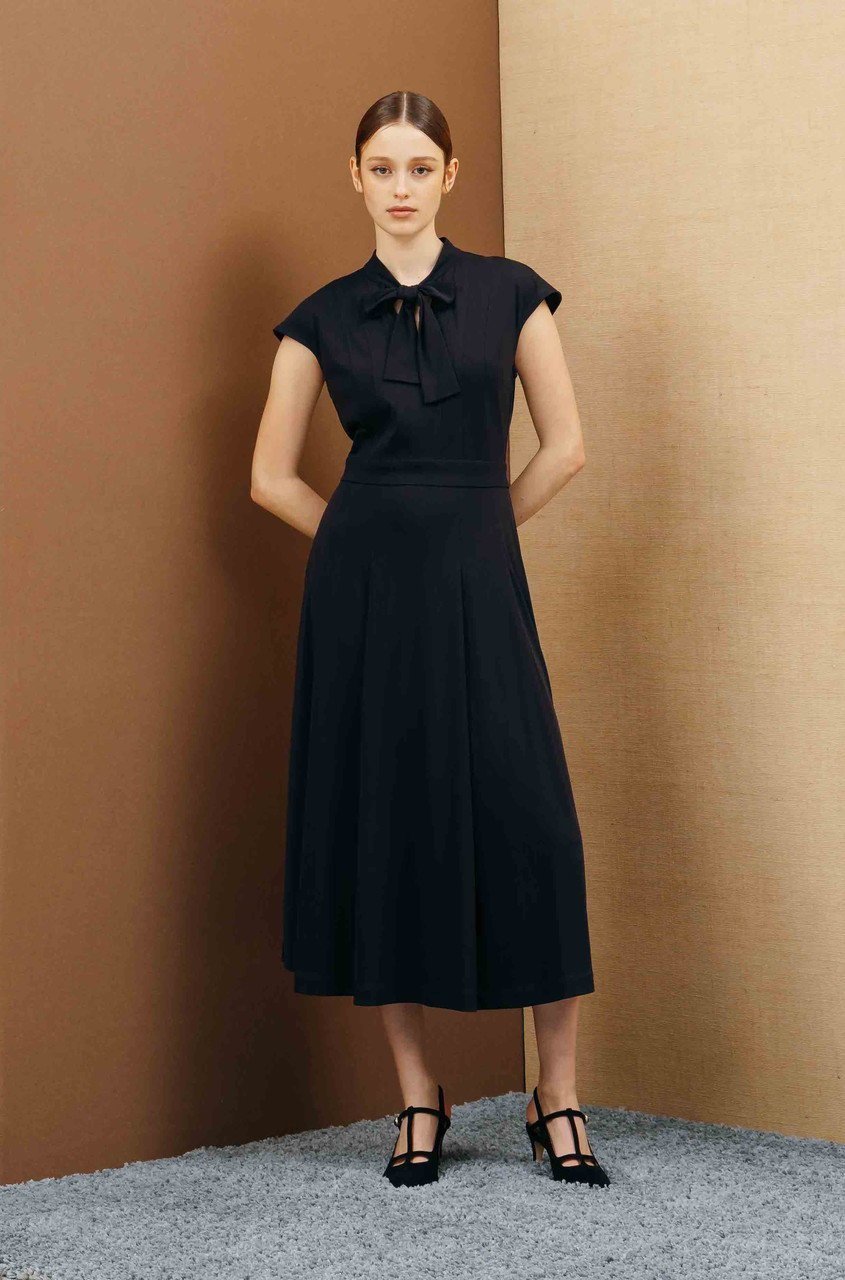 【コルコバード/CORCOVADO】のドライスムースボウタイドレス 人気、トレンドファッション・服の通販 founy(ファニー) ファッション Fashion レディースファッション Fashion for Women ワンピース Dresses フォーマル・パーティードレス・結婚式用ドレス Elegant & Casual Dresses チュニック Tunic Tops & Dresses おすすめ Recommended / Our Picks なめらか Smooth, Silky Texture インナー Innerwear エレガント 上品 Elegant コンパクト Compact, Small Size チュニック Tunic, Long Top ドレス Dress, One-Piece ファブリック Fabric, Textile フィット Fit, Slim Fit フレア Flare, Flared 再入荷 Restock / Back in Stock other-6|ID: prp329100004778129 ipo3291000000034648760