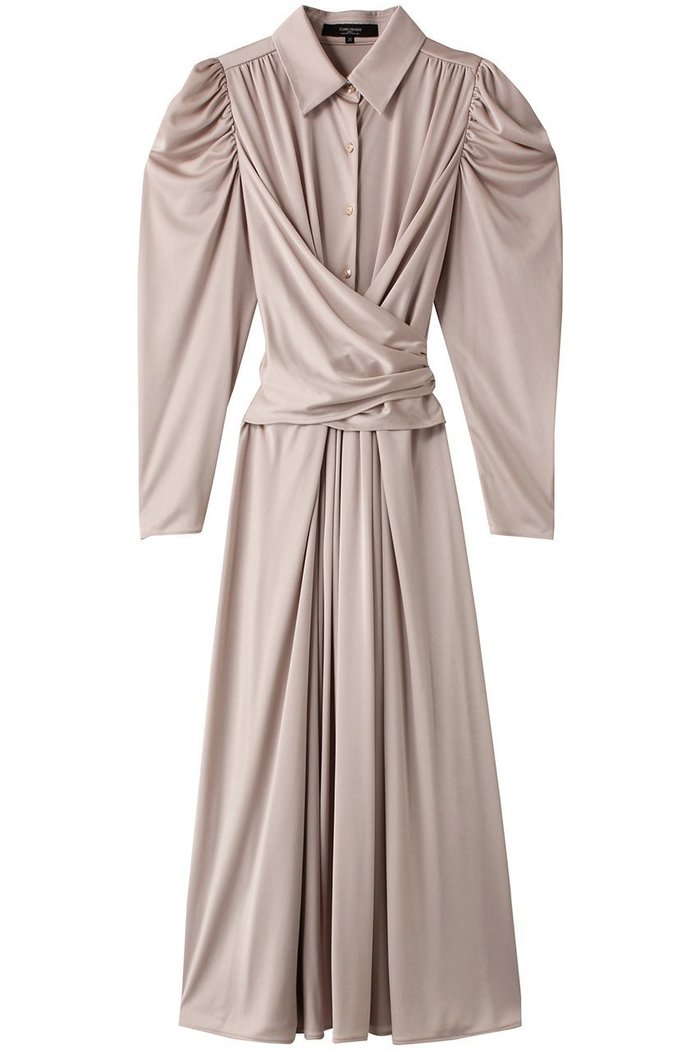 【コルコバード/CORCOVADO】のサテンスムースカシュクールシャツドレス インテリア・キッズ・メンズ・レディースファッション・服の通販 founy(ファニー) https://founy.com/ ファッション Fashion レディースファッション Fashion for Women ワンピース Dresses フォーマル・パーティードレス・結婚式用ドレス Elegant & Casual Dresses チュニック Tunic Tops & Dresses カシュクール Wrap Design チュニック Tunic, Long Top ドレス Dress, One-Piece ドレープ Drape, Draping Fabric エレガント 上品 Elegant |ID: prp329100004778131 ipo3291000000034648770