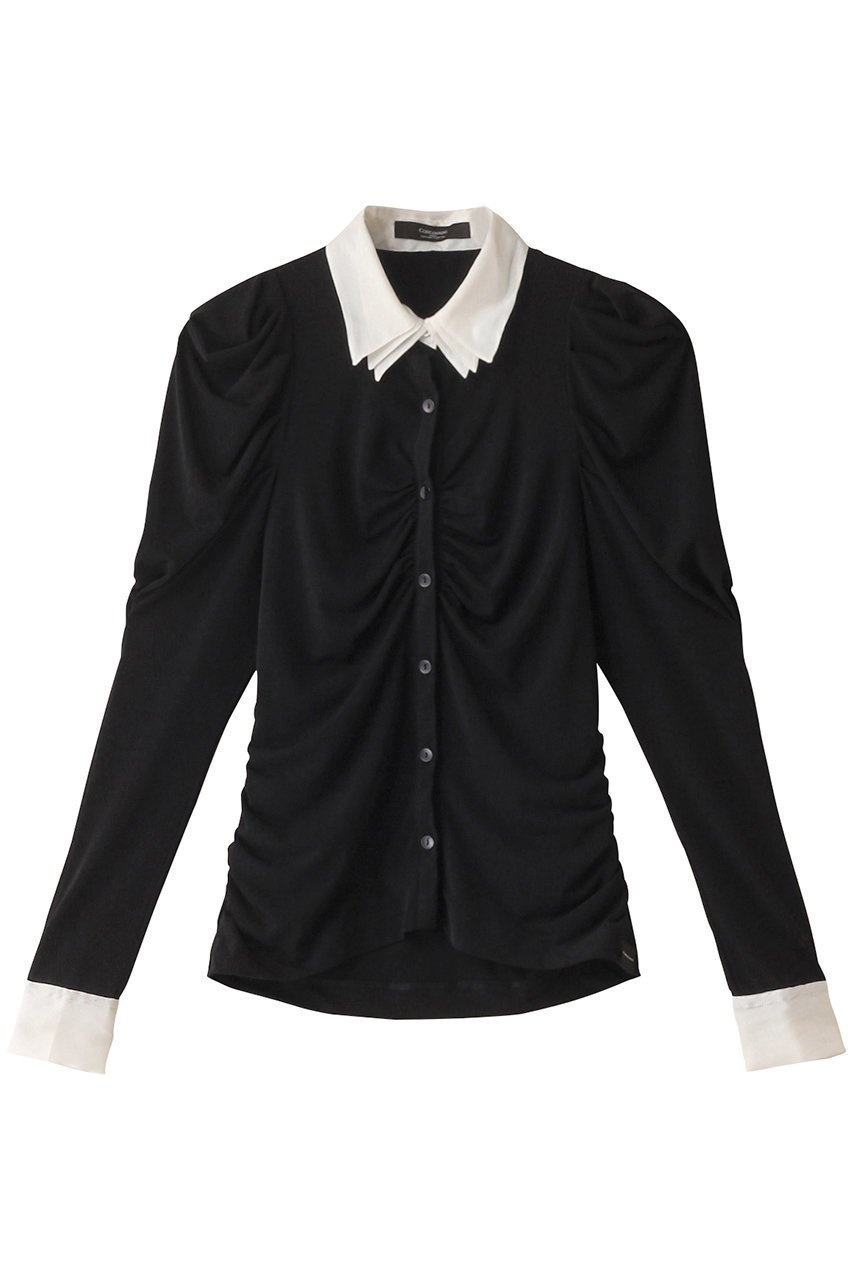 【コルコバード/CORCOVADO】のPジャージハイテンションシャツ インテリア・キッズ・メンズ・レディースファッション・服の通販 founy(ファニー) ファッション Fashion レディースファッション Fashion for Women トップス・カットソー Cut & Sew Tops シャツ・ブラウス・オフィスカジュアル Elegant Blouses & Button-Ups オーガンジー Organza Fabric ストレッチ Stretch, Stretchy Fabric スリーブ Sleeve, Long Sleeve / Short Sleeve ドレープ Drape, Draping Fabric フィット Fit, Slim Fit フェミニン Feminine, Girly ロング Long, Long-Length ブラック|ID: prp329100004778133 ipo3291000000034648794
