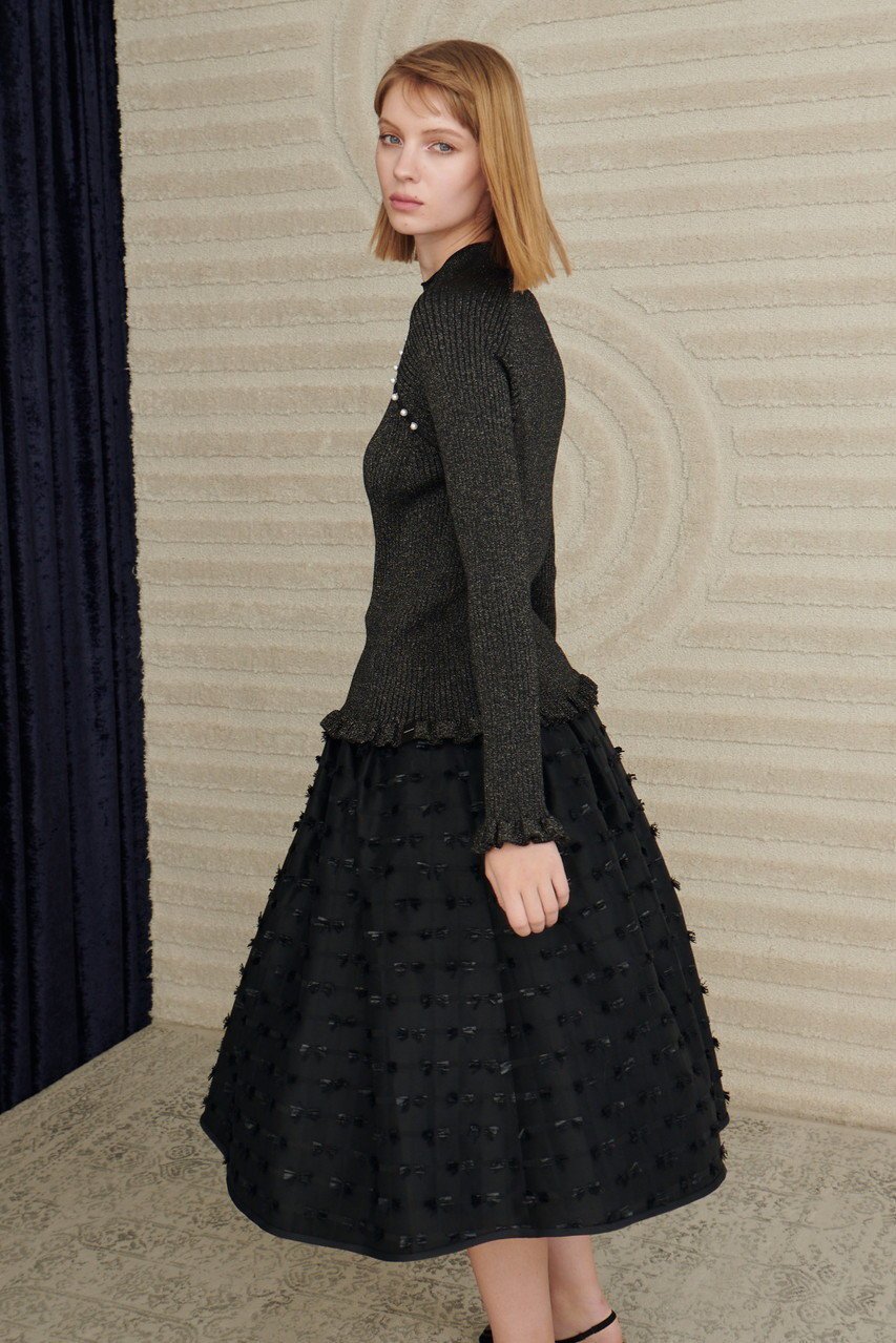 【コルコバード/CORCOVADO】のリボンカットジャカードスカート 人気、トレンドファッション・服の通販 founy(ファニー) 　ファッション　Fashion　レディースファッション　Fashion for Women　スカート　Skirts　エレガント 上品　Elegant　カットソー　Cut and Sewn Top　ジャカード／ジャガード　Jacquard, Woven Pattern　トレンド　Trend, Trending Now　フレア　Flare, Flared　リボン　Ribbon, Bow　other-6|ID: prp329100004778137 ipo3291000000034648847