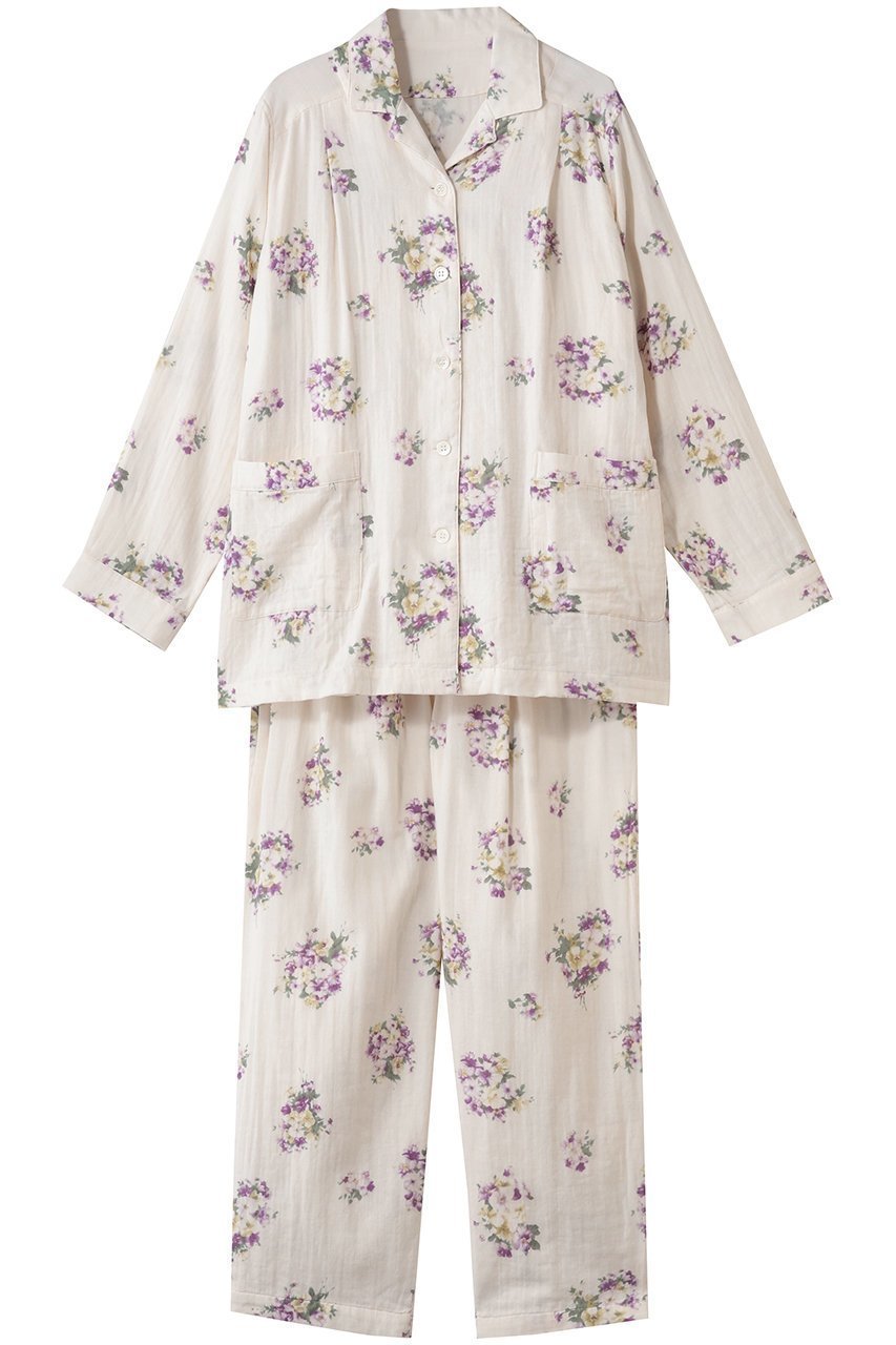 【ナナデェコール/nanadecor / GOODS】のプリムローズ襟付きパジャマ インテリア・キッズ・メンズ・レディースファッション・服の通販 founy(ファニー) 　エレガント 上品　Elegant　パジャマ　Pajamas, Sleepwear　リラックス　Relax, Relaxed Fit　新作・新入荷　New Arrivals / New In　パープル|ID: prp329100004778147 ipo3291000000034649030