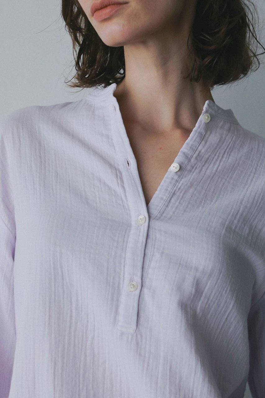 【ハー/HER.】の【11/27 12:00販売開始】ヘンリーネックブラウス 人気、トレンドファッション・服の通販 founy(ファニー) 　ファッション　Fashion　レディースファッション　Fashion for Women　トップス・カットソー　Cut & Sew Tops　シャツ・ブラウス・オフィスカジュアル　Elegant Blouses & Button-Ups　インナー　Innerwear　スリーブ　Sleeve, Long Sleeve / Short Sleeve　リラックス　Relax, Relaxed Fit　ロング　Long, Long-Length　新作・新入荷　New Arrivals / New In　other-7|ID: prp329100004779375 ipo3291000000034664110