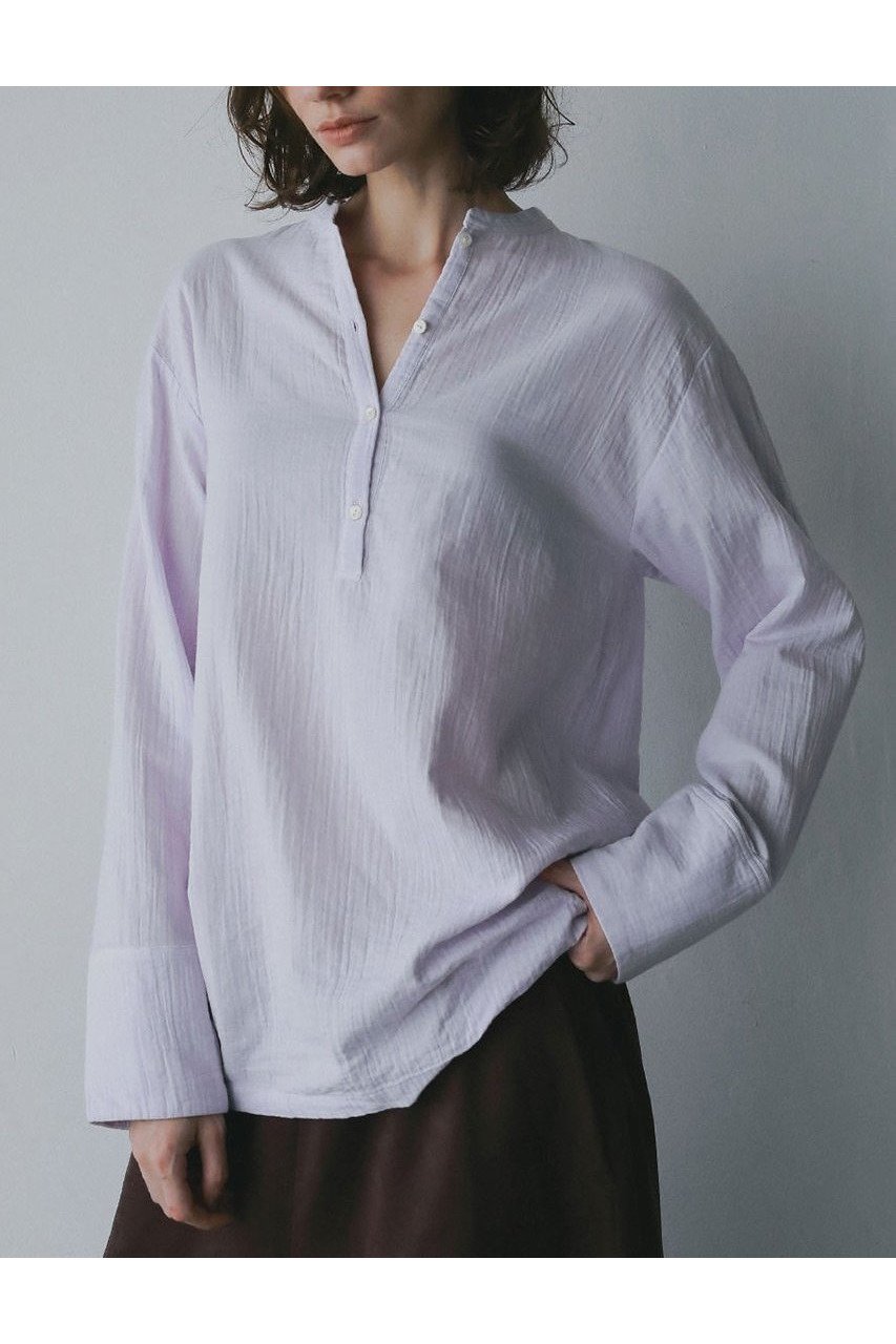 【ハー/HER.】の【11/27 12:00販売開始】ヘンリーネックブラウス 人気、トレンドファッション・服の通販 founy(ファニー) 　ファッション　Fashion　レディースファッション　Fashion for Women　トップス・カットソー　Cut & Sew Tops　シャツ・ブラウス・オフィスカジュアル　Elegant Blouses & Button-Ups　インナー　Innerwear　スリーブ　Sleeve, Long Sleeve / Short Sleeve　リラックス　Relax, Relaxed Fit　ロング　Long, Long-Length　新作・新入荷　New Arrivals / New In　other-8|ID: prp329100004779375 ipo3291000000034664111