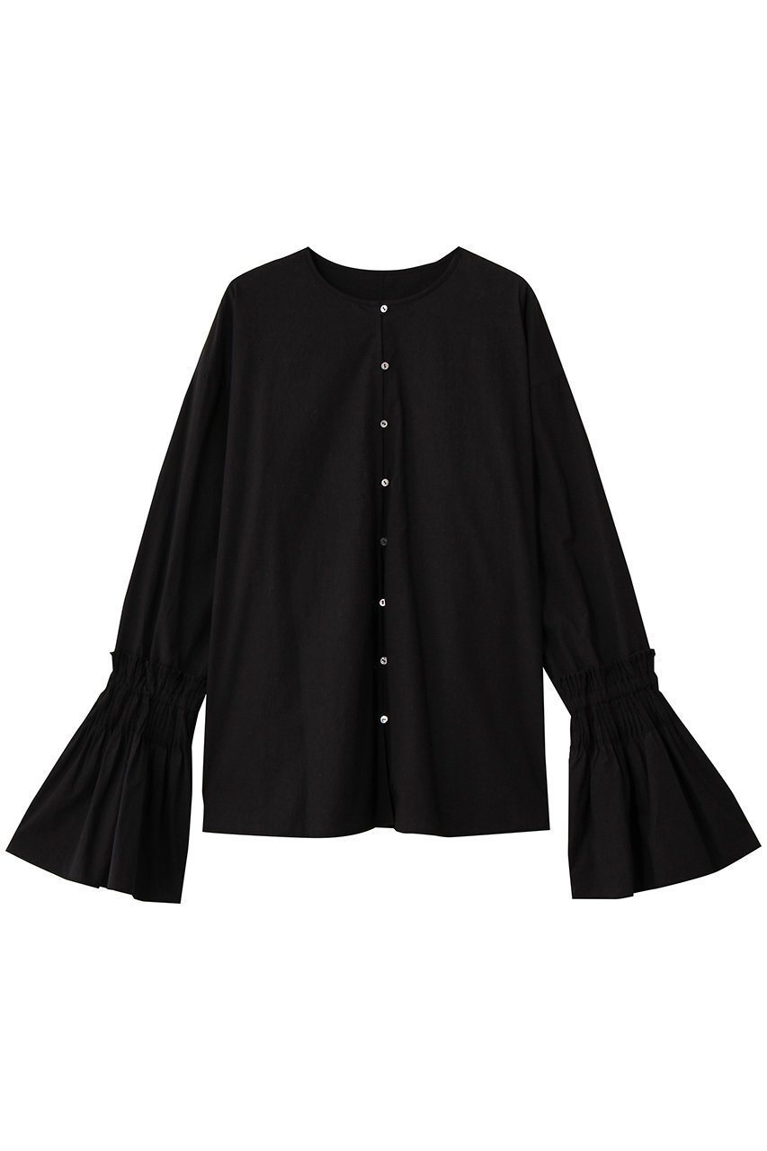 【ハー/HER.】のピンタックフレアカフスブラウス インテリア・キッズ・メンズ・レディースファッション・服の通販 founy(ファニー) 　ファッション　Fashion　レディースファッション　Fashion for Women　トップス・カットソー　Cut & Sew Tops　シャツ・ブラウス・オフィスカジュアル　Elegant Blouses & Button-Ups　おすすめ　Recommended / Our Picks　カフス　Cuff Design　コンシャス　Conscious, Bodycon　スリーブ　Sleeve, Long Sleeve / Short Sleeve　フレア　Flare, Flared　ロング　Long, Long-Length　ブラック|ID: prp329100004779376 ipo3291000000035566278