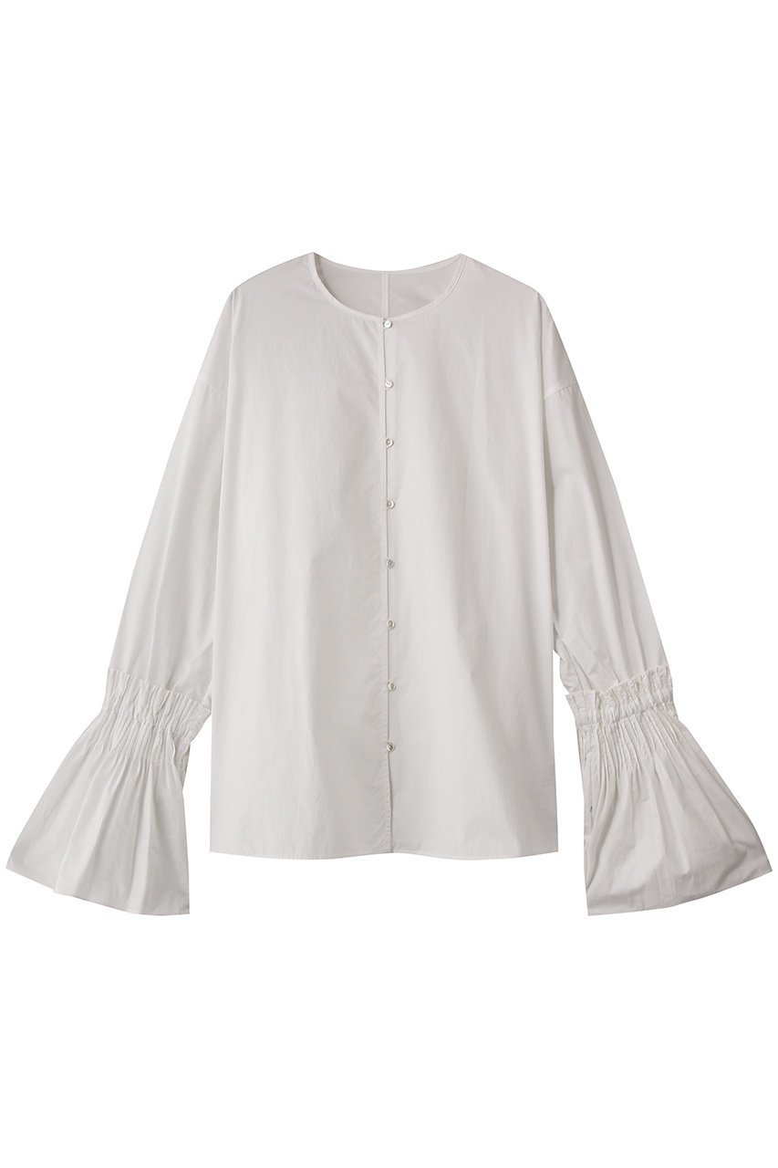 【ハー/HER.】のピンタックフレアカフスブラウス インテリア・キッズ・メンズ・レディースファッション・服の通販 founy(ファニー) 　ファッション　Fashion　レディースファッション　Fashion for Women　トップス・カットソー　Cut & Sew Tops　シャツ・ブラウス・オフィスカジュアル　Elegant Blouses & Button-Ups　おすすめ　Recommended / Our Picks　カフス　Cuff Design　コンシャス　Conscious, Bodycon　スリーブ　Sleeve, Long Sleeve / Short Sleeve　フレア　Flare, Flared　ロング　Long, Long-Length　オフホワイト|ID: prp329100004779376 ipo3291000000035566279