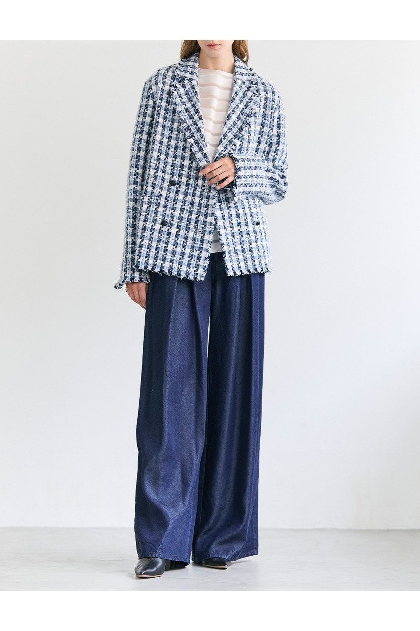 【ベイジ,/BEIGE,】のBERYL / ファンシーツイードダブルジャケット/ 人気、トレンドファッション・服の通販 founy(ファニー) 　ファッション　Fashion　レディースファッション　Fashion for Women　アウター　Coat / Outerwear Collection　レディースジャケット・軽アウター　Jackets　エレガント 上品　Elegant　オケージョン　Occasion Wear　ジャケット　Jacket, Outerwear　セットアップ　Set-Up, Coordinated Outfit　ダブル　Double, Double-Breasted　ツイード　Twill, Twill Weave　デニム　Denim, Jeans Material　フリンジ　Fringe, Tassel　マニッシュ　Mannish, Boyish　新作・新入荷　New Arrivals / New In　other-2|ID: prp329100004779932 ipo3291000000034673746