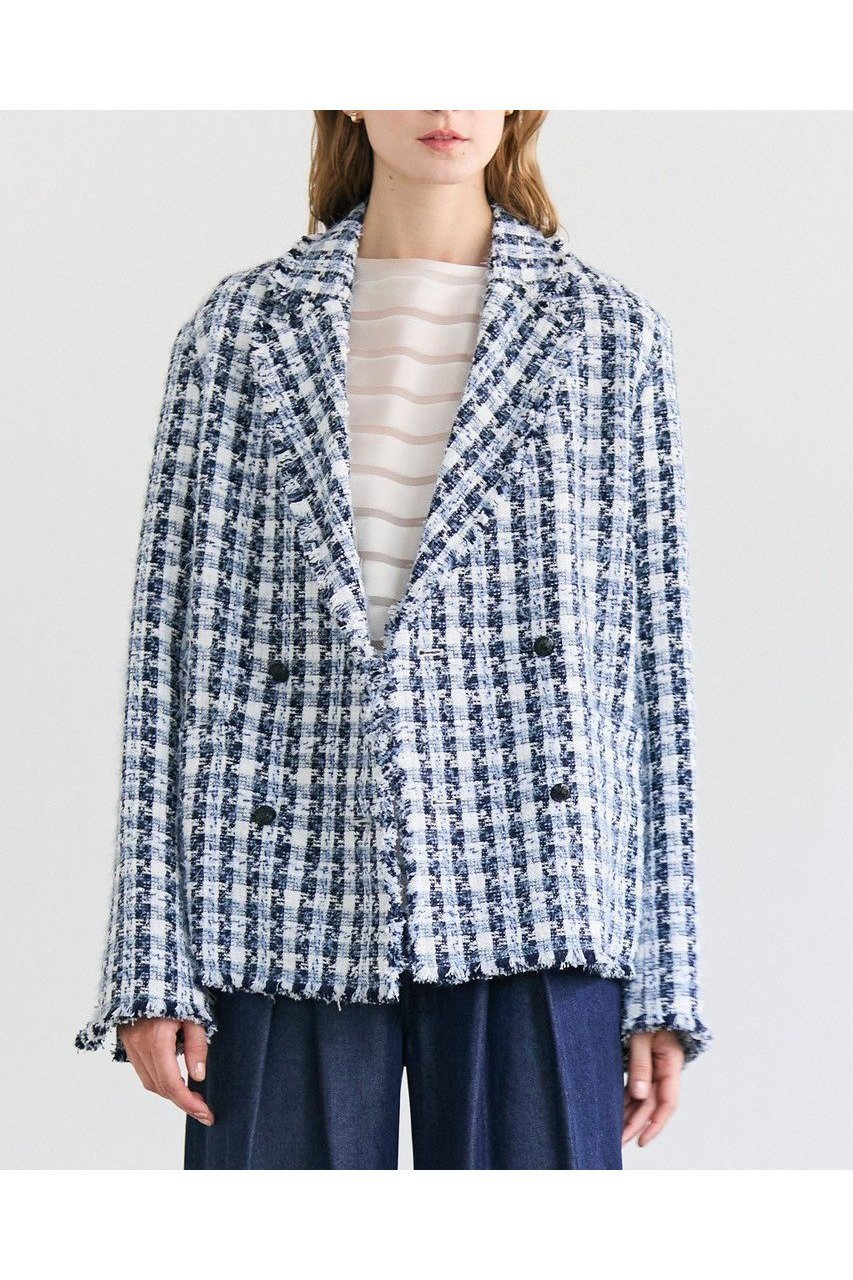 【ベイジ,/BEIGE,】のBERYL / ファンシーツイードダブルジャケット/ 人気、トレンドファッション・服の通販 founy(ファニー) 　ファッション　Fashion　レディースファッション　Fashion for Women　アウター　Coat / Outerwear Collection　レディースジャケット・軽アウター　Jackets　エレガント 上品　Elegant　オケージョン　Occasion Wear　ジャケット　Jacket, Outerwear　セットアップ　Set-Up, Coordinated Outfit　ダブル　Double, Double-Breasted　ツイード　Twill, Twill Weave　デニム　Denim, Jeans Material　フリンジ　Fringe, Tassel　マニッシュ　Mannish, Boyish　新作・新入荷　New Arrivals / New In　other-4|ID: prp329100004779932 ipo3291000000034673748